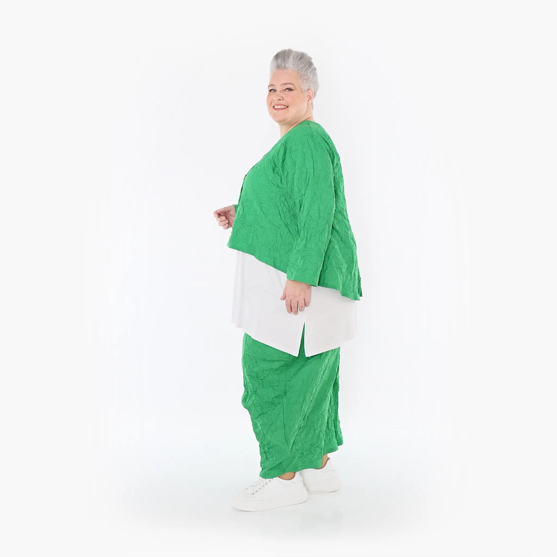Ballonhose von AKH Fashion aus Materialmix, 1372.08069, Grün, Ausgefallen, Zeitlos, Schick