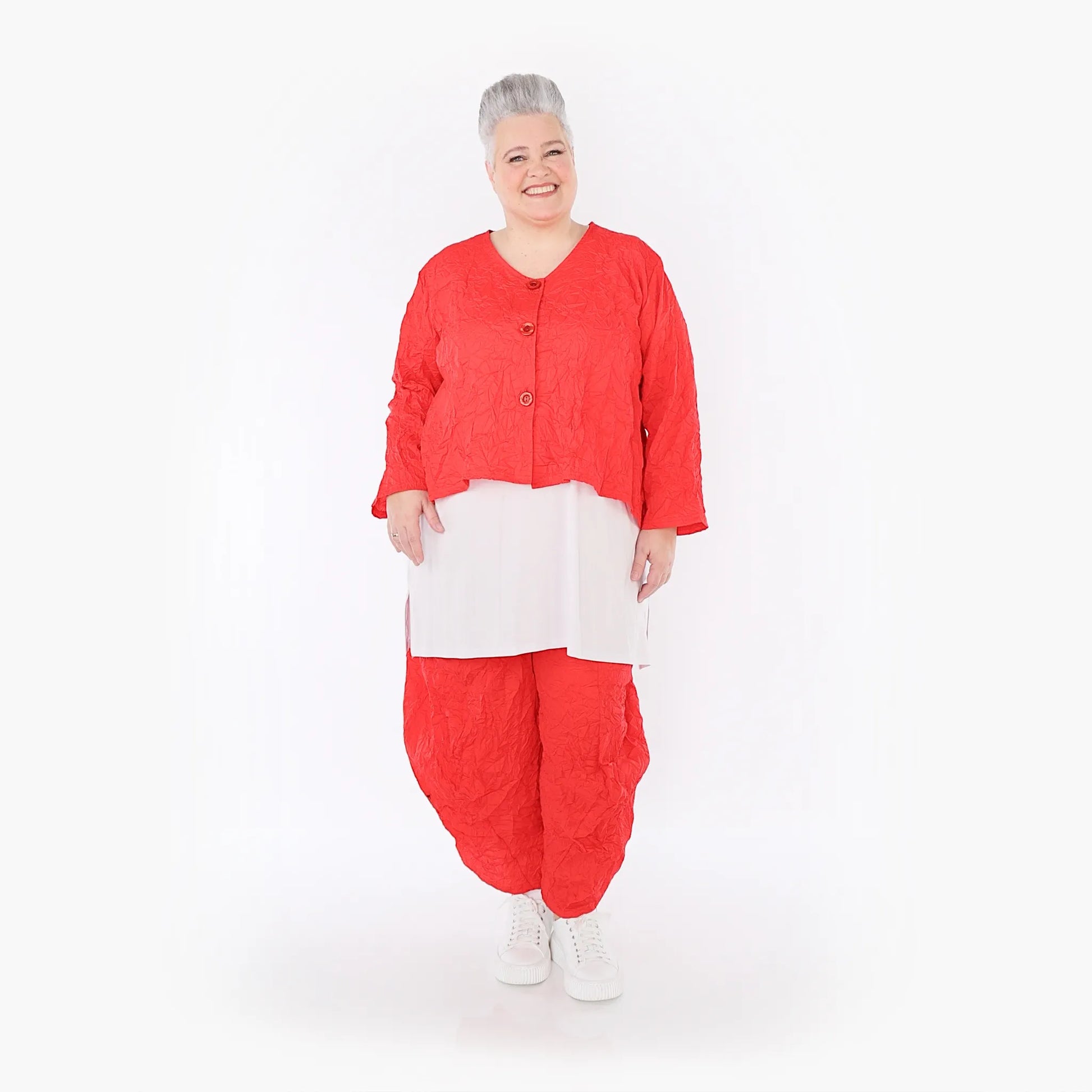 Ballonhose von AKH Fashion aus Materialmix, 1372.08069, Rot, Ausgefallen, Zeitlos, Schick
