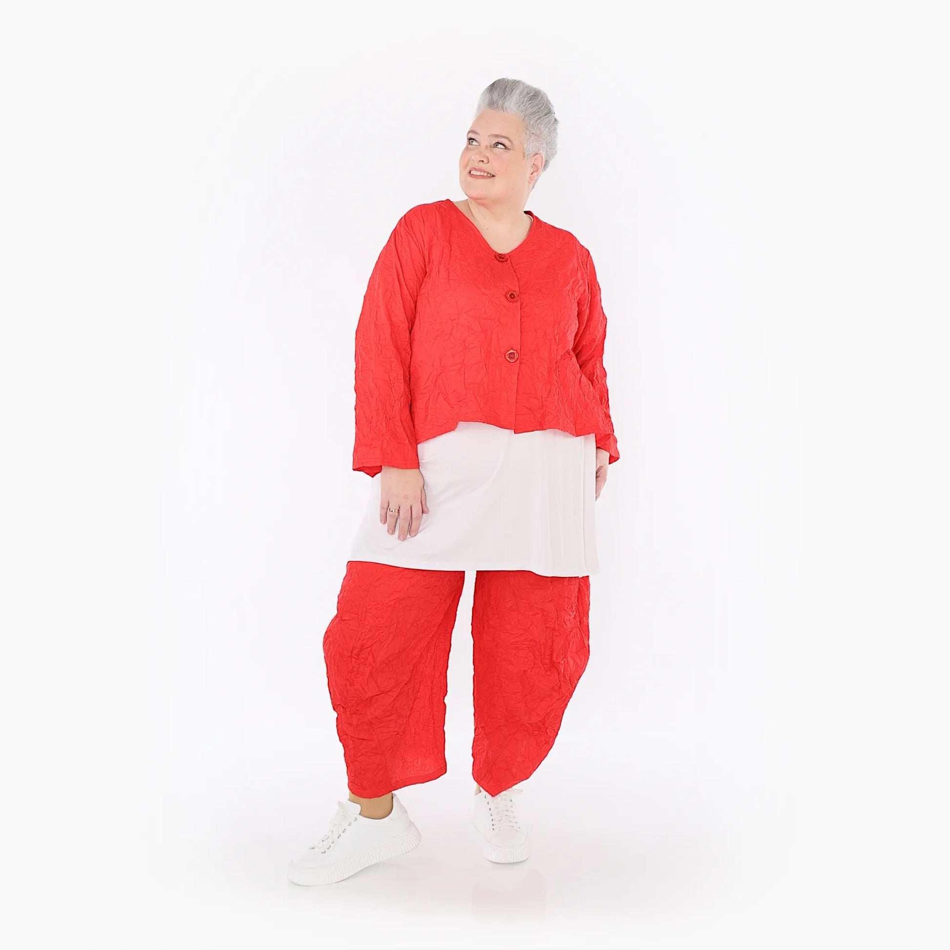 Ballonhose von AKH Fashion aus Materialmix, 1372.08069, Rot, Ausgefallen, Zeitlos, Schick
