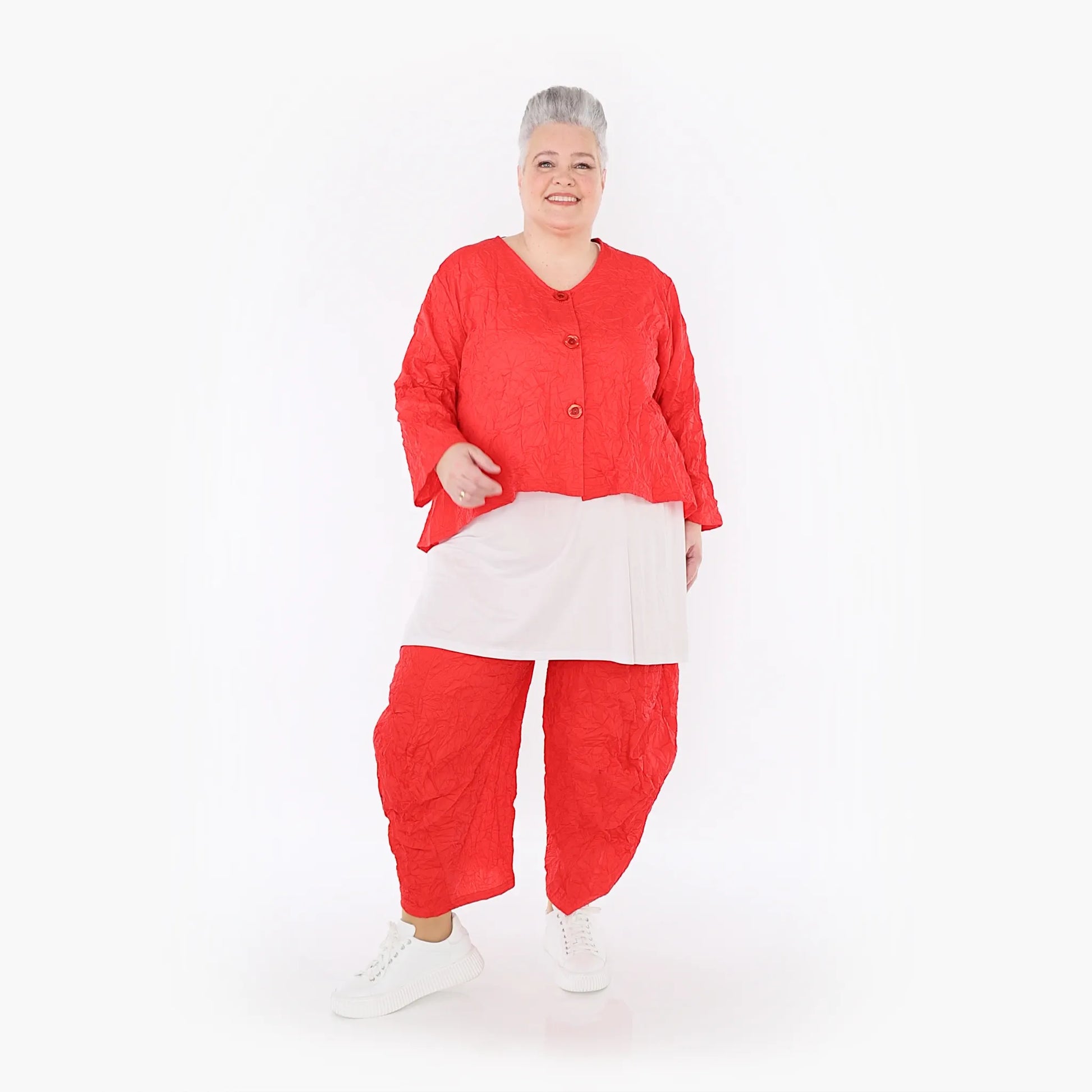 Ballonhose von AKH Fashion aus Materialmix, 1372.08069, Rot, Ausgefallen, Zeitlos, Schick