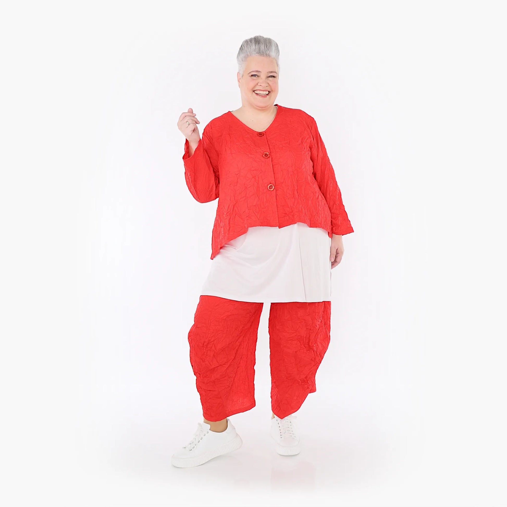 Ballonhose von AKH Fashion aus Materialmix, 1372.08069, Rot, Ausgefallen, Zeitlos, Schick
