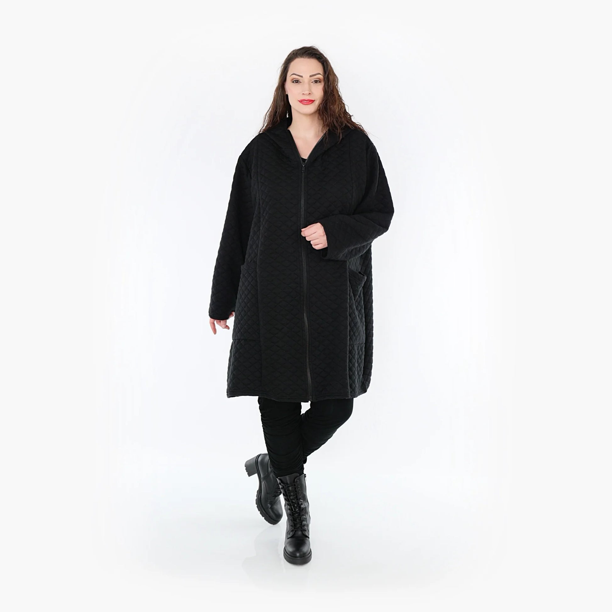 A-Form Jacke von AKH Fashion aus Materialmix, 1394.06909, Schwarz, Schick, Modern, Bequem