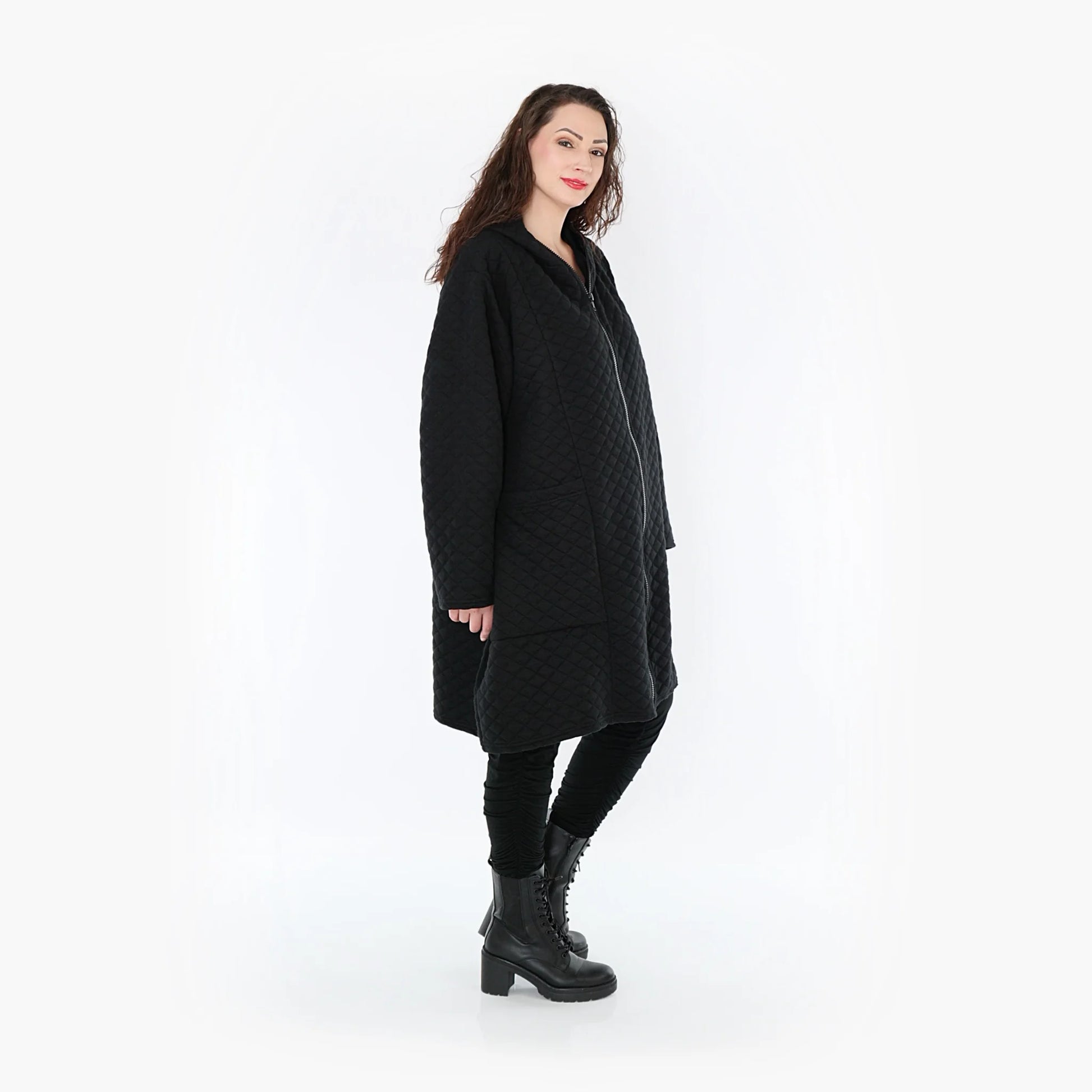 A-Form Jacke von AKH Fashion aus Materialmix, 1394.06909, Schwarz, Schick, Modern, Bequem