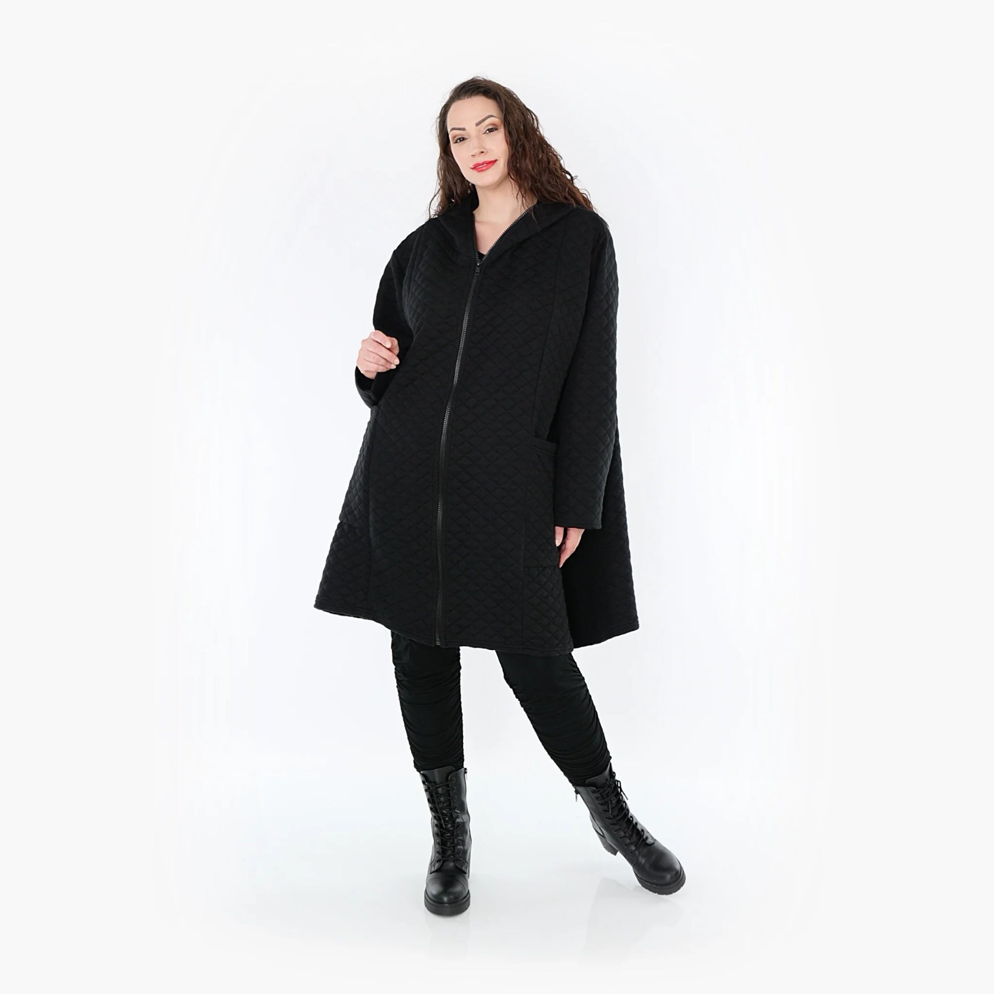 A-Form Jacke von AKH Fashion aus Materialmix, 1394.06909, Schwarz, Schick, Modern, Bequem