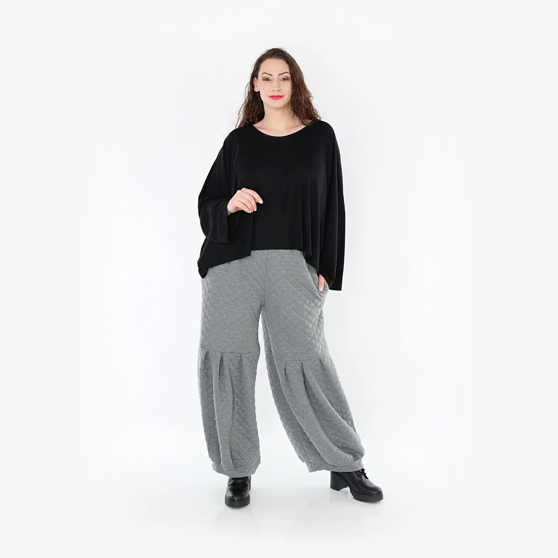 Ballonhose von AKH Fashion aus Materialmix, 1394.06974, Grau, Schick, Modern, Bequem