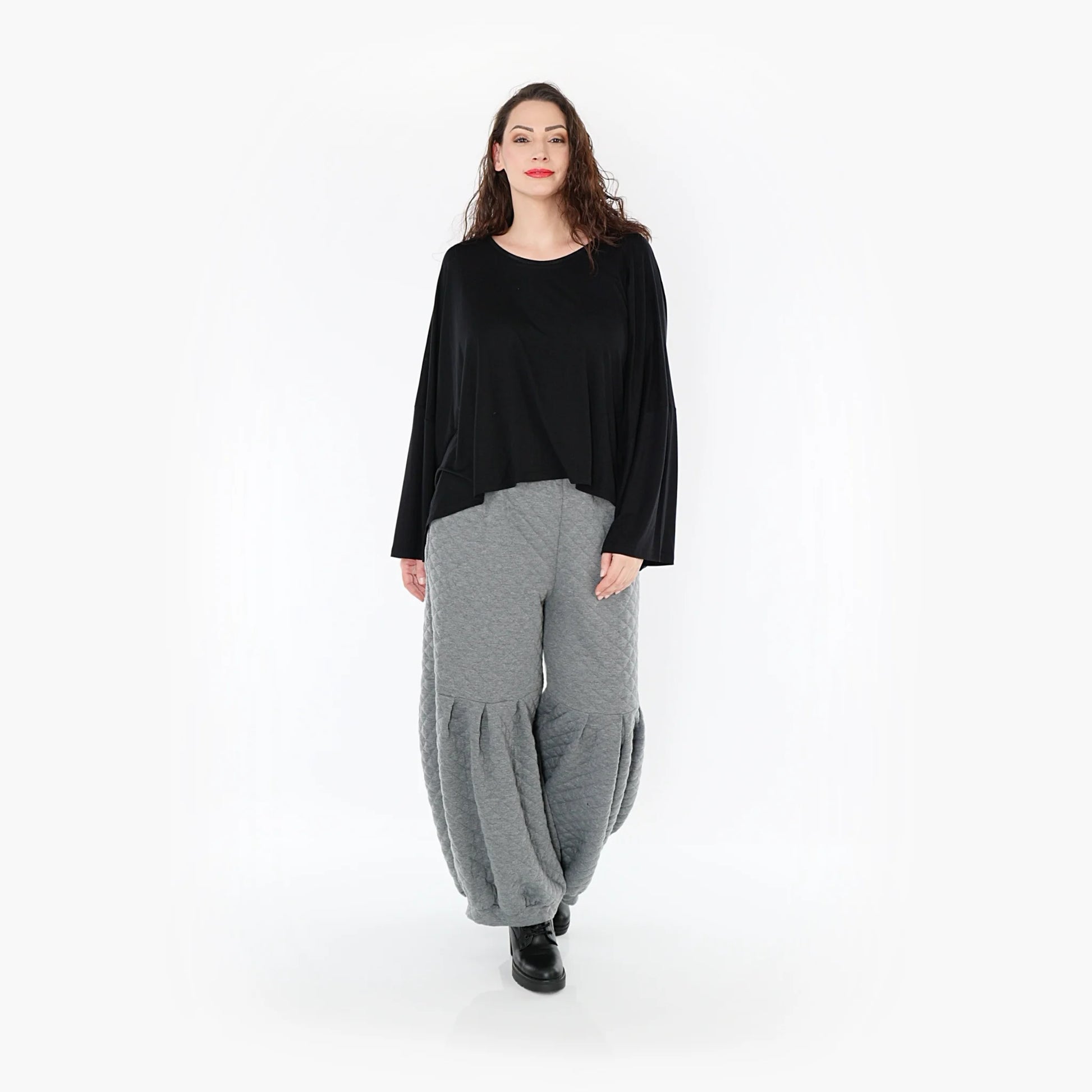 Ballonhose von AKH Fashion aus Materialmix, 1394.06974, Grau, Schick, Modern, Bequem