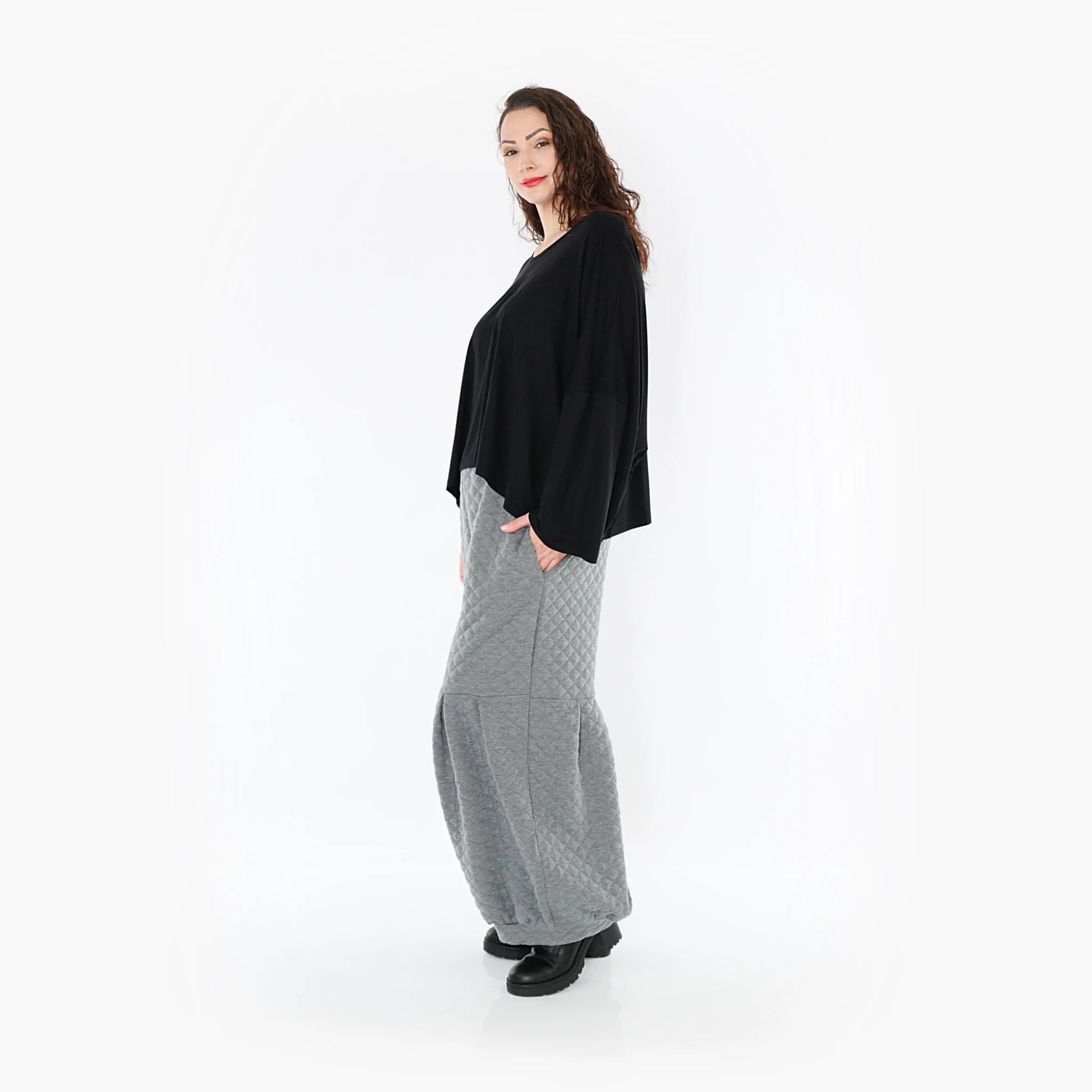 Ballonhose von AKH Fashion aus Materialmix, 1394.06974, Grau, Schick, Modern, Bequem