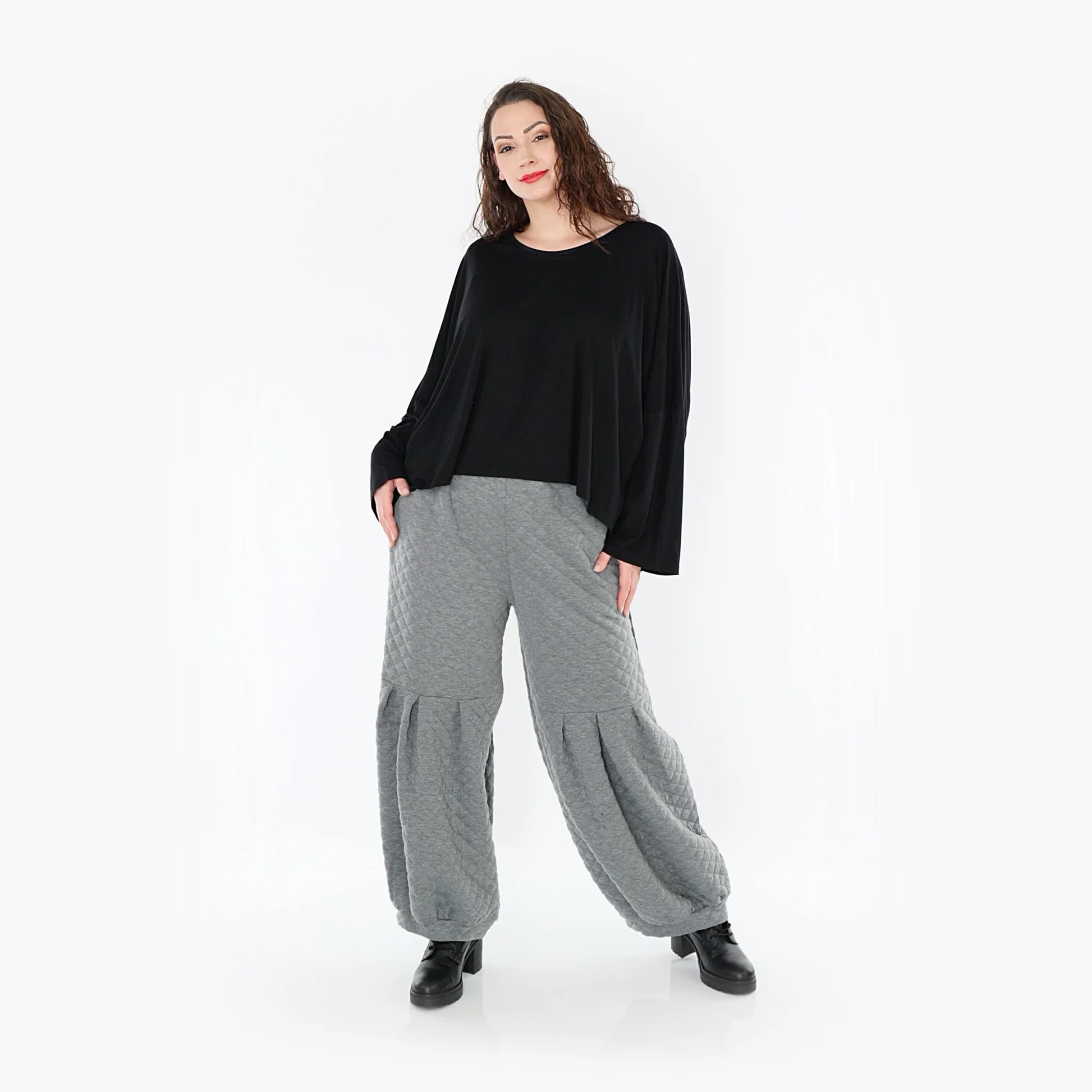 Ballonhose von AKH Fashion aus Materialmix, 1394.06974, Grau, Schick, Modern, Bequem