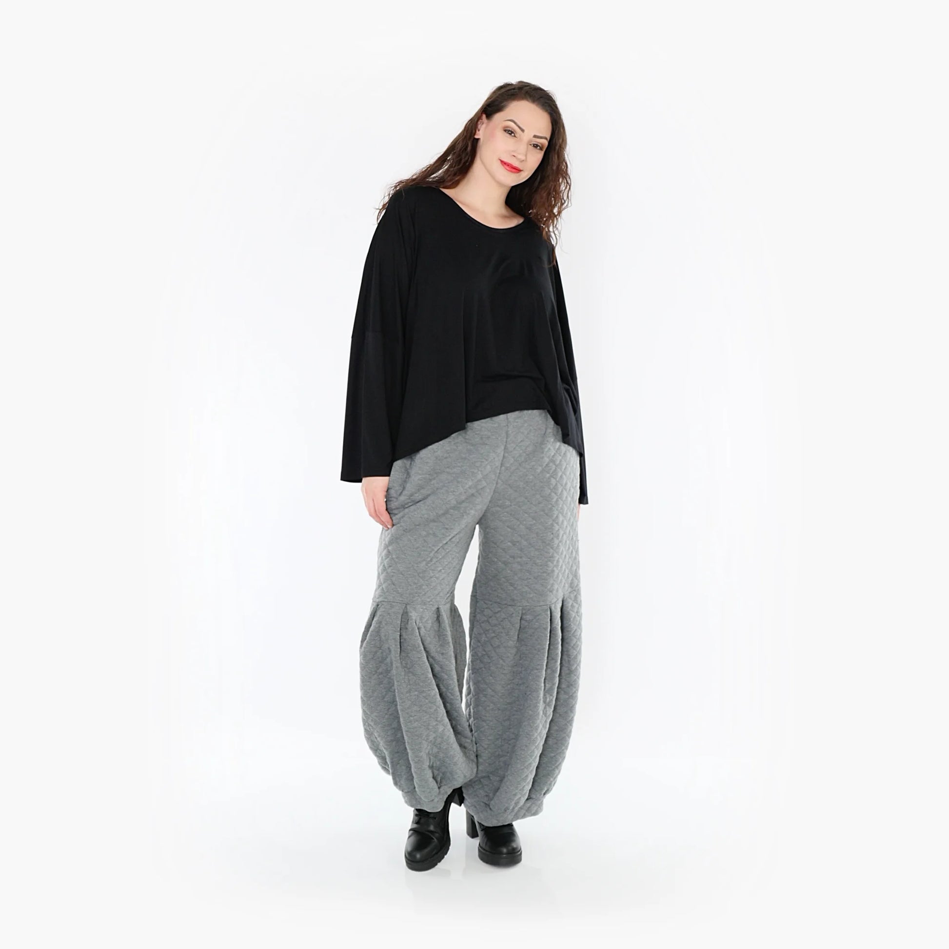 Ballonhose von AKH Fashion aus Materialmix, 1394.06974, Grau, Schick, Modern, Bequem