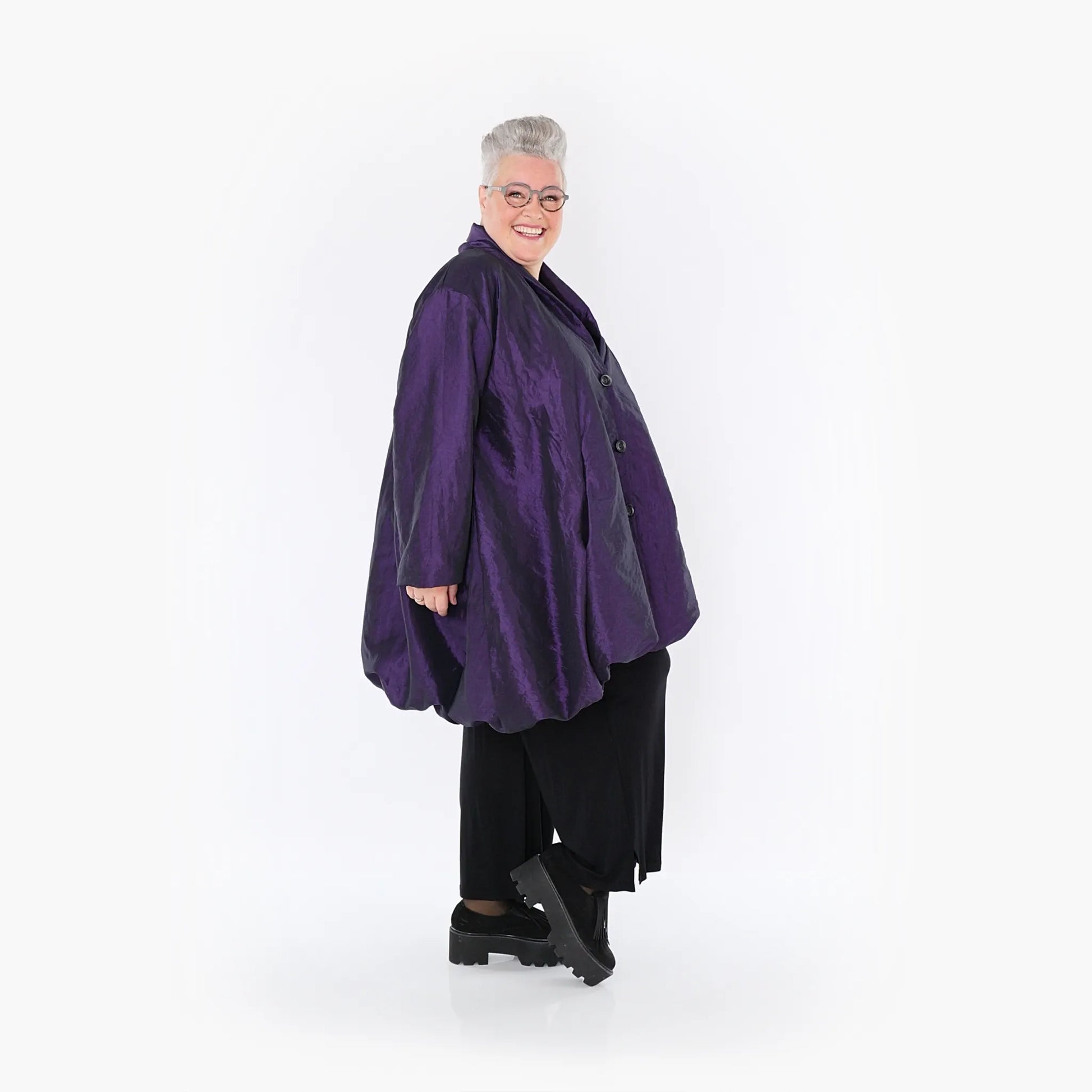 A-Form Jacke von AKH Fashion aus Polyester, 1404.07015, Violett, Schick, Modern, Bequem