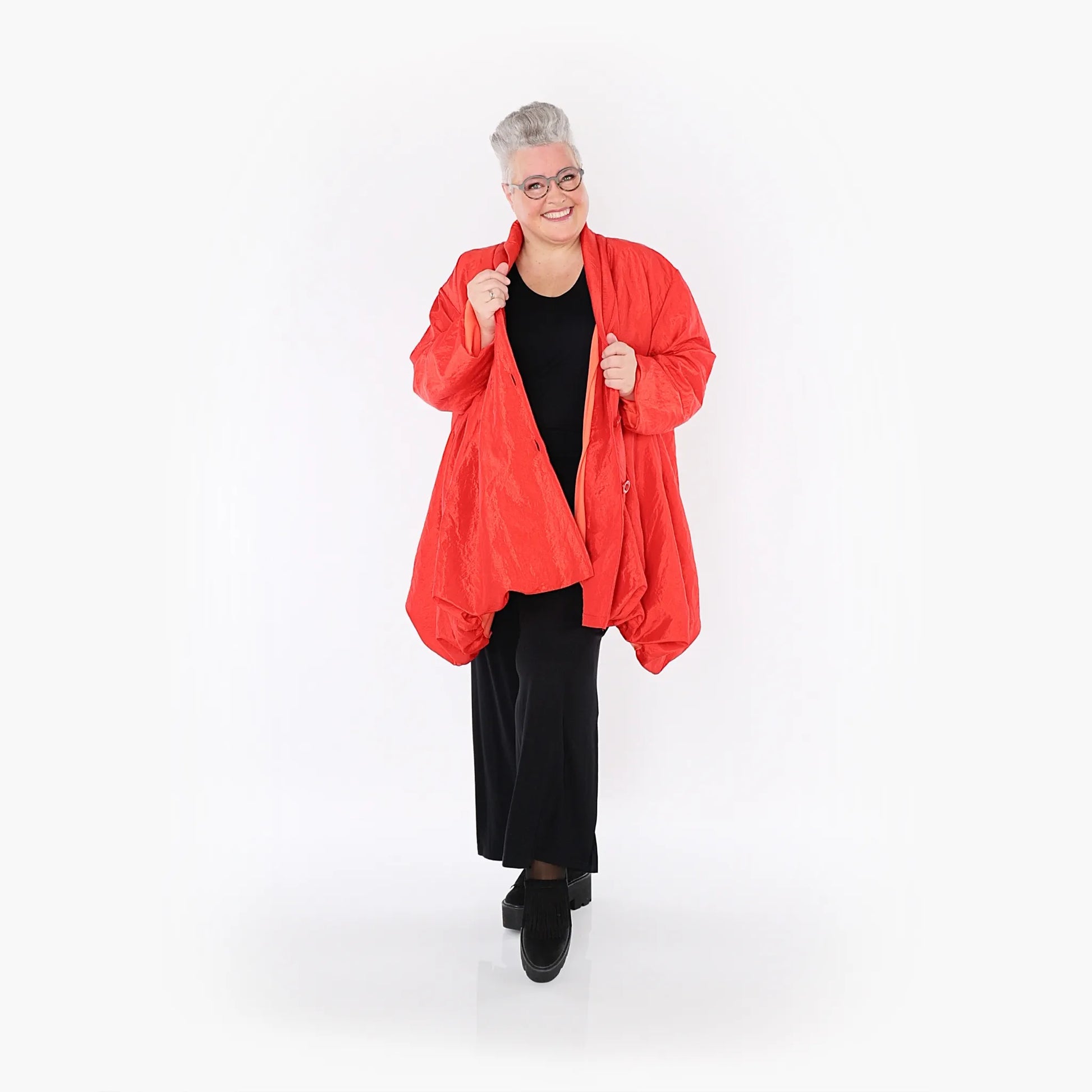 A-Form Jacke von AKH Fashion aus Polyester, 1404.07015, Rot, Schick, Modern, Bequem