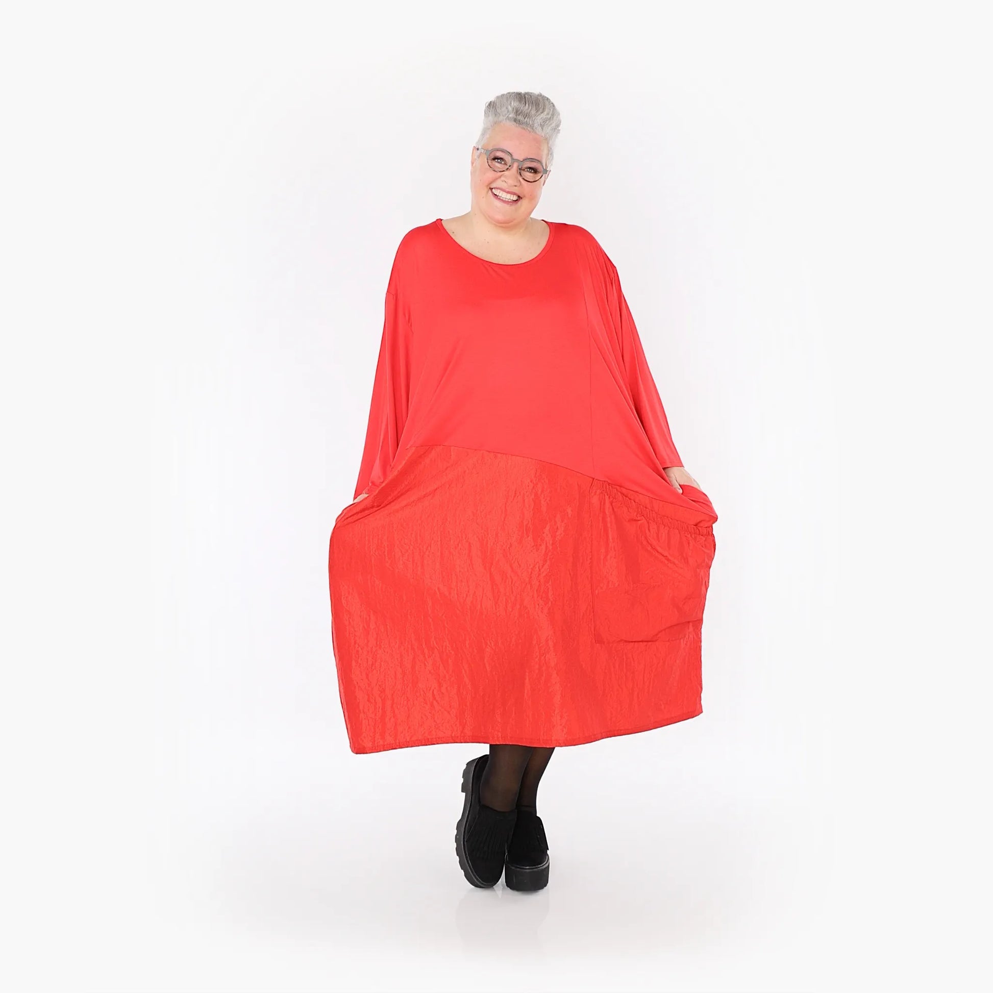 Ballonkleid von AKH Fashion aus Polyester, 1404.07016, Rot, Schick, Modern, Bequem, Schick