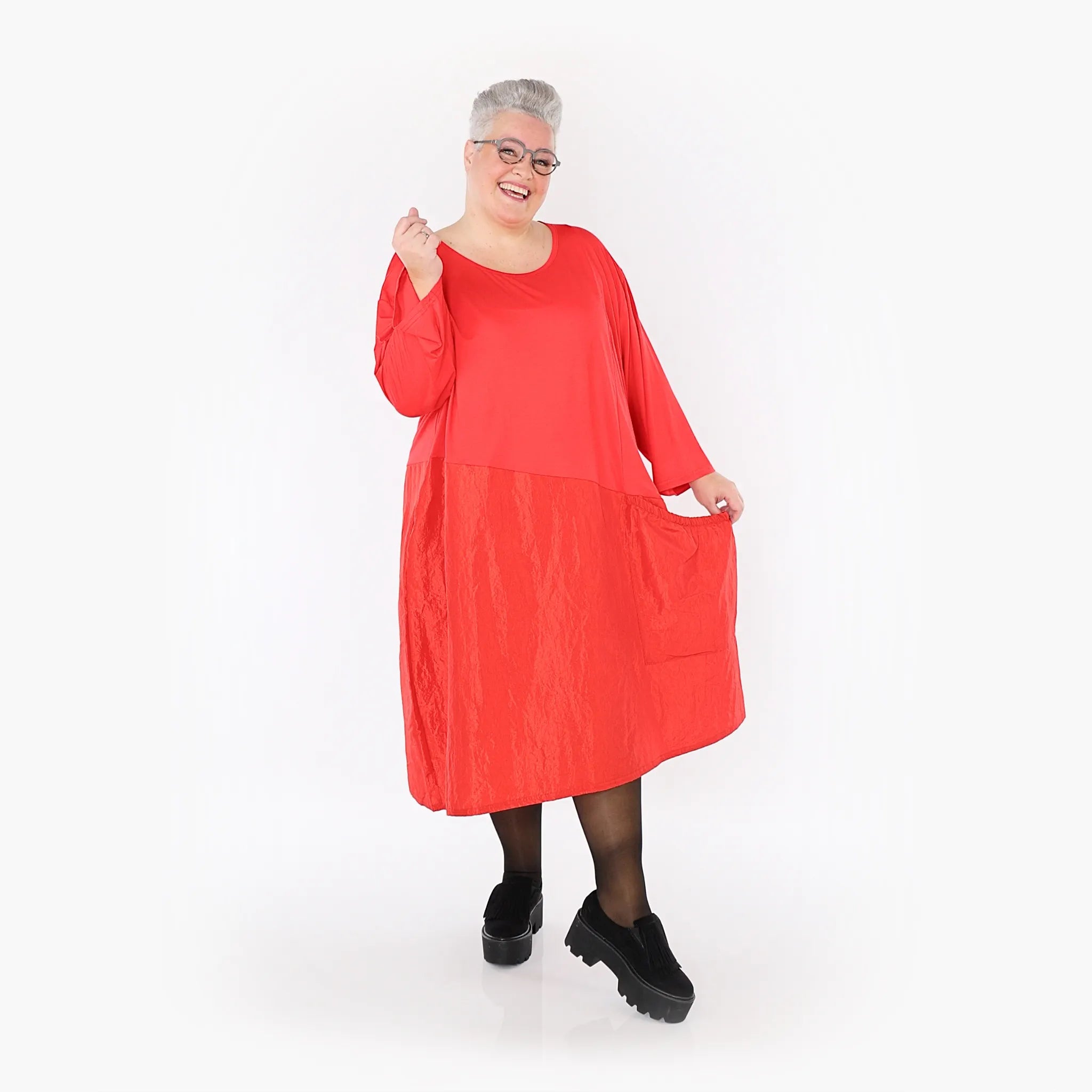 Ballonkleid von AKH Fashion aus Polyester, 1404.07016, Rot, Schick, Modern, Bequem, Schick