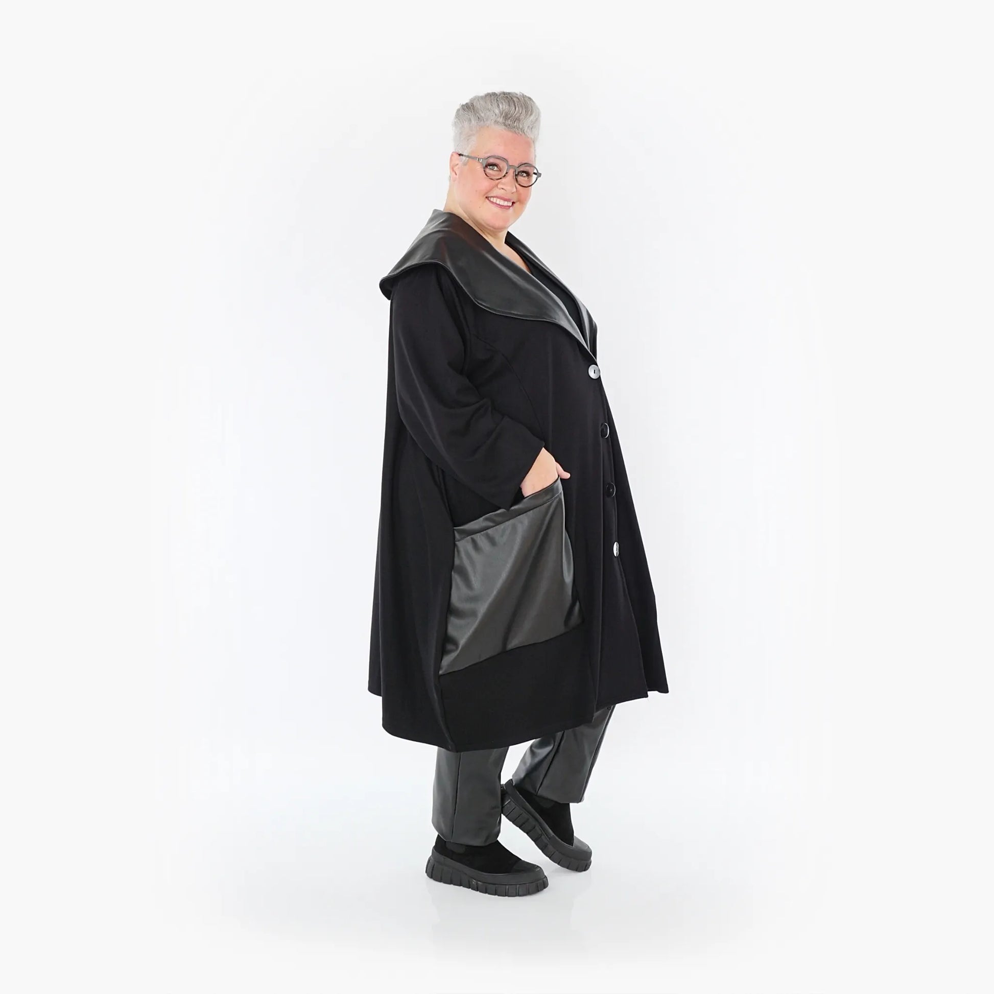 Ballonmantel von AKH Fashion aus Polyester, 1414.07002, Schwarz, Schick, Modern, Bequem