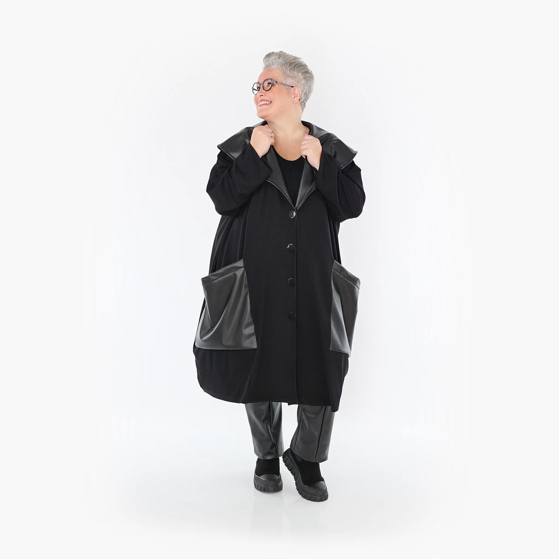 Ballonmantel von AKH Fashion aus Polyester, 1414.07002, Schwarz, Schick, Modern, Bequem