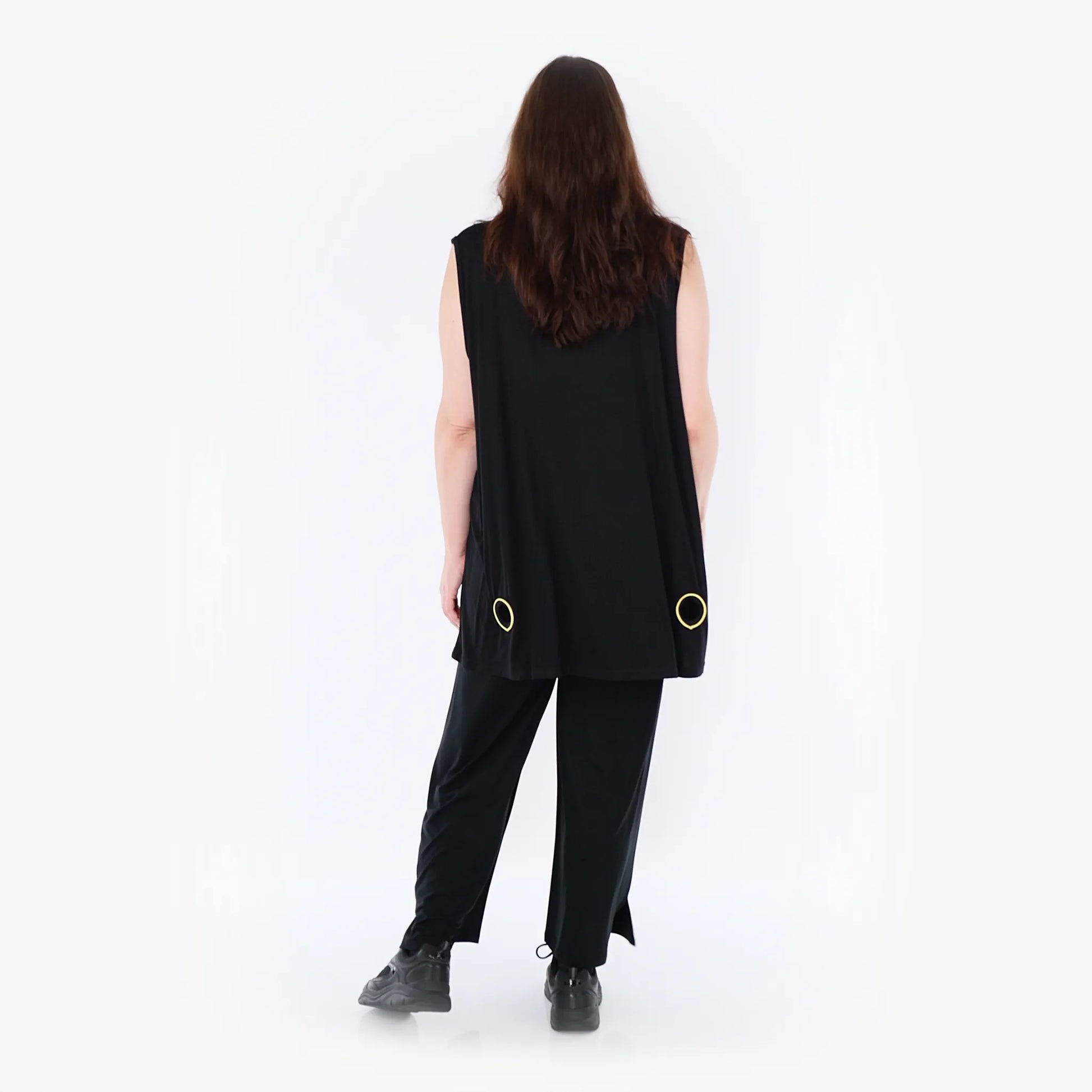 AKH Fashion Top in gerader Form, aus Viskose, 1416.06675, Schwarz/Gelb, Schick, Modern