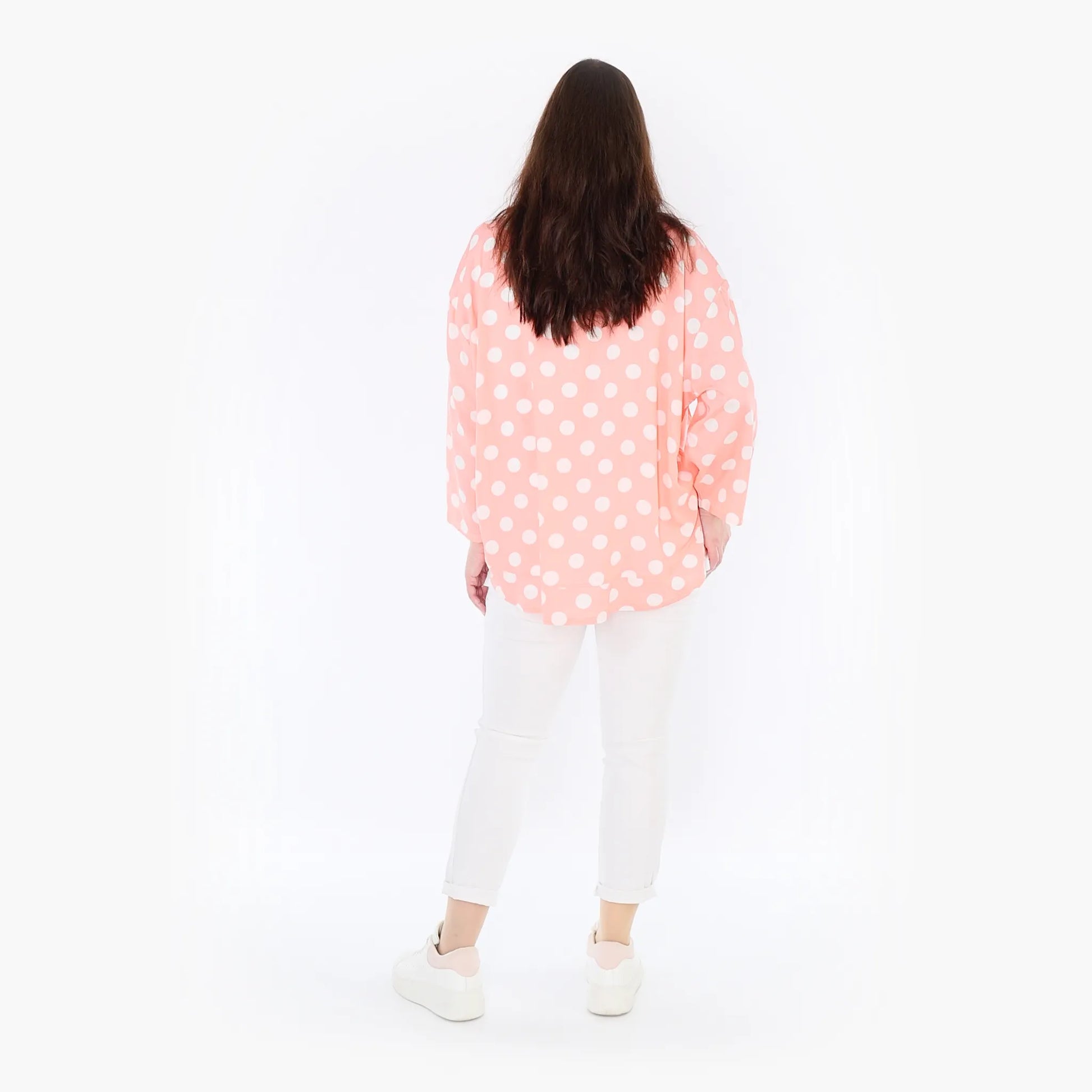 AKH Fashion Jacke in gerundeter Form, aus Viskose, 1417.06910, Rosa/Weiß, Schick, Modern