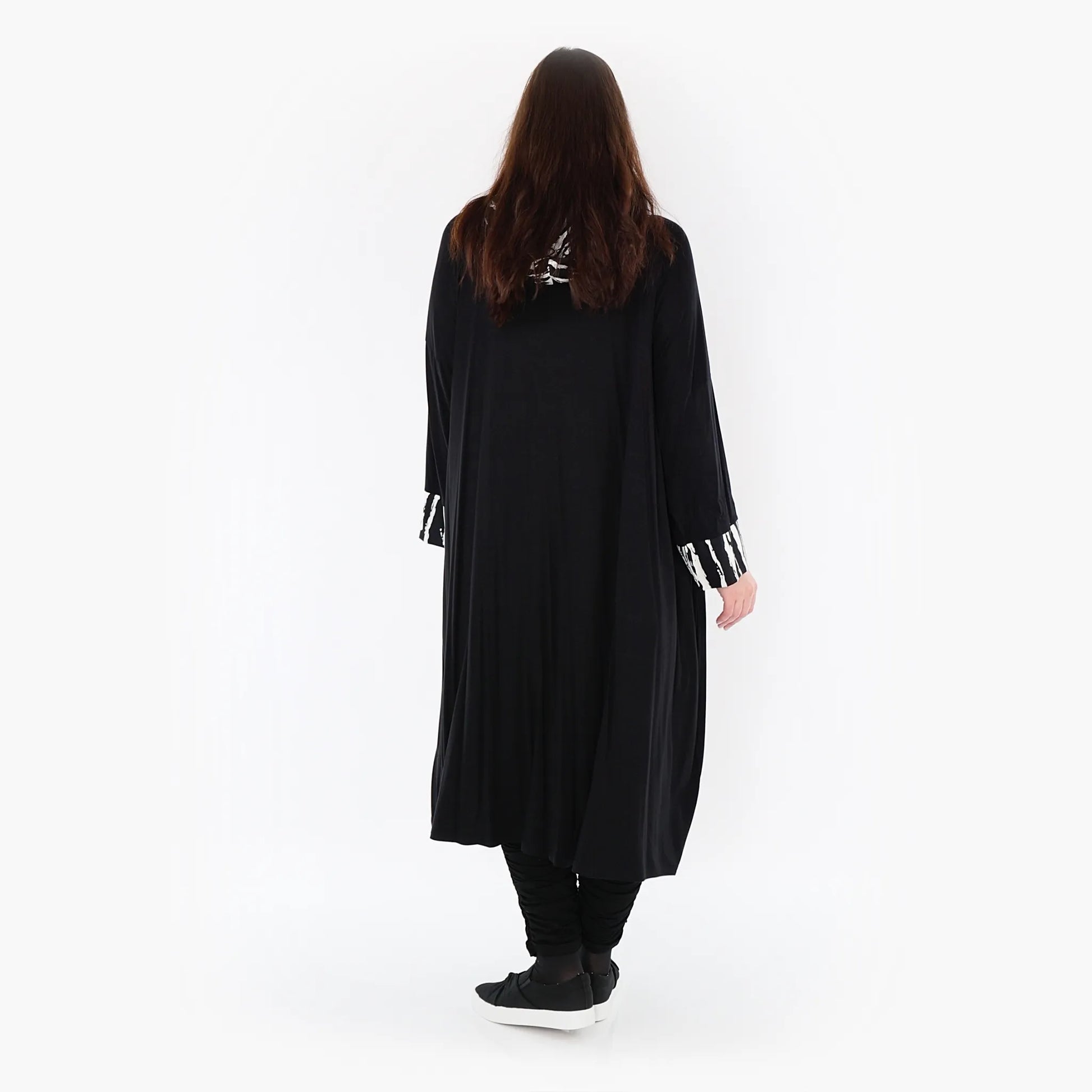 A-Form Mantel von AKH Fashion aus Viskose, 1418.06891, Schwarz/Weiß, Schick, Modern