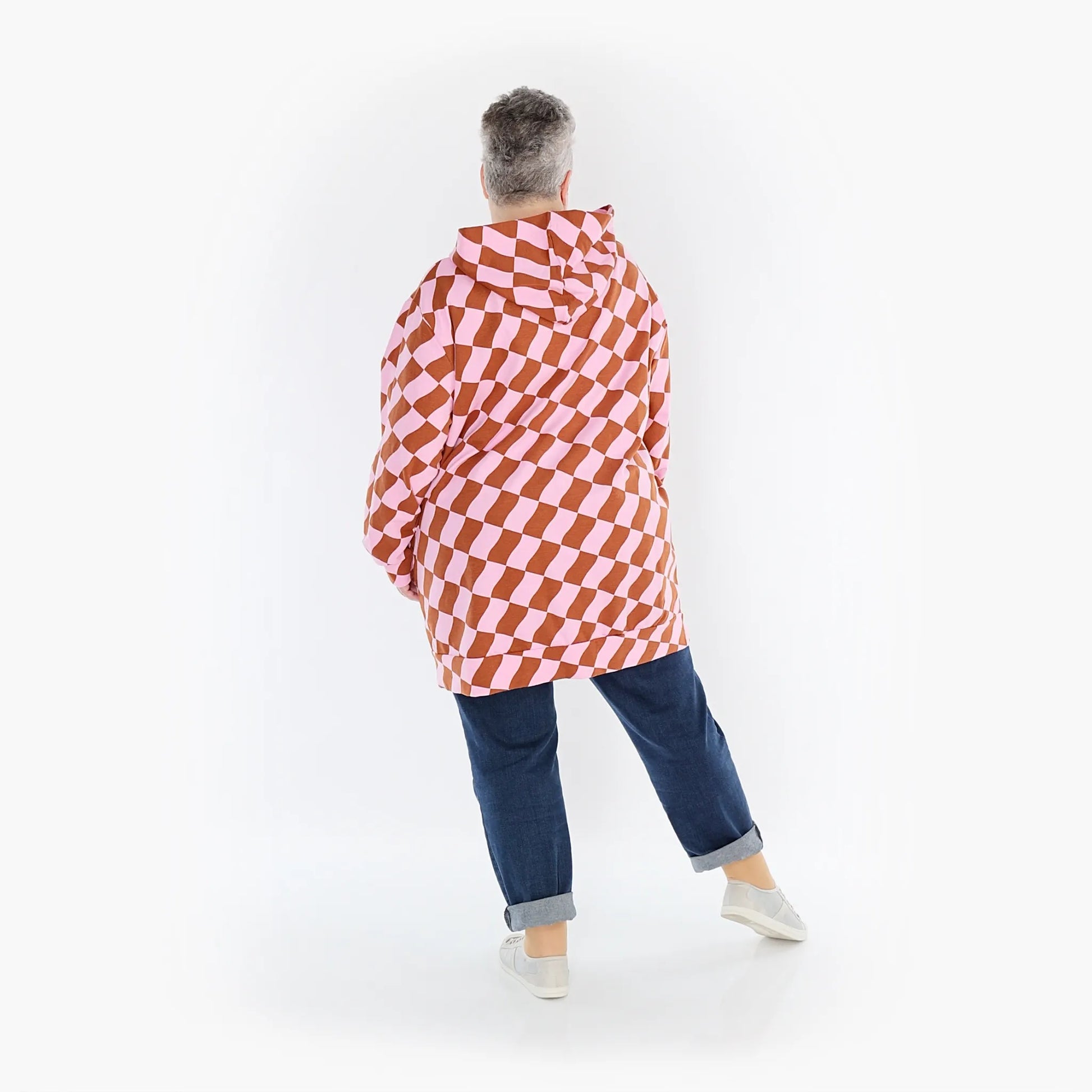 AKH Fashion Bigshirt in gerader Form, aus Baumwolle, 1427.06988, Pink/Cognac, Kariert, Schick