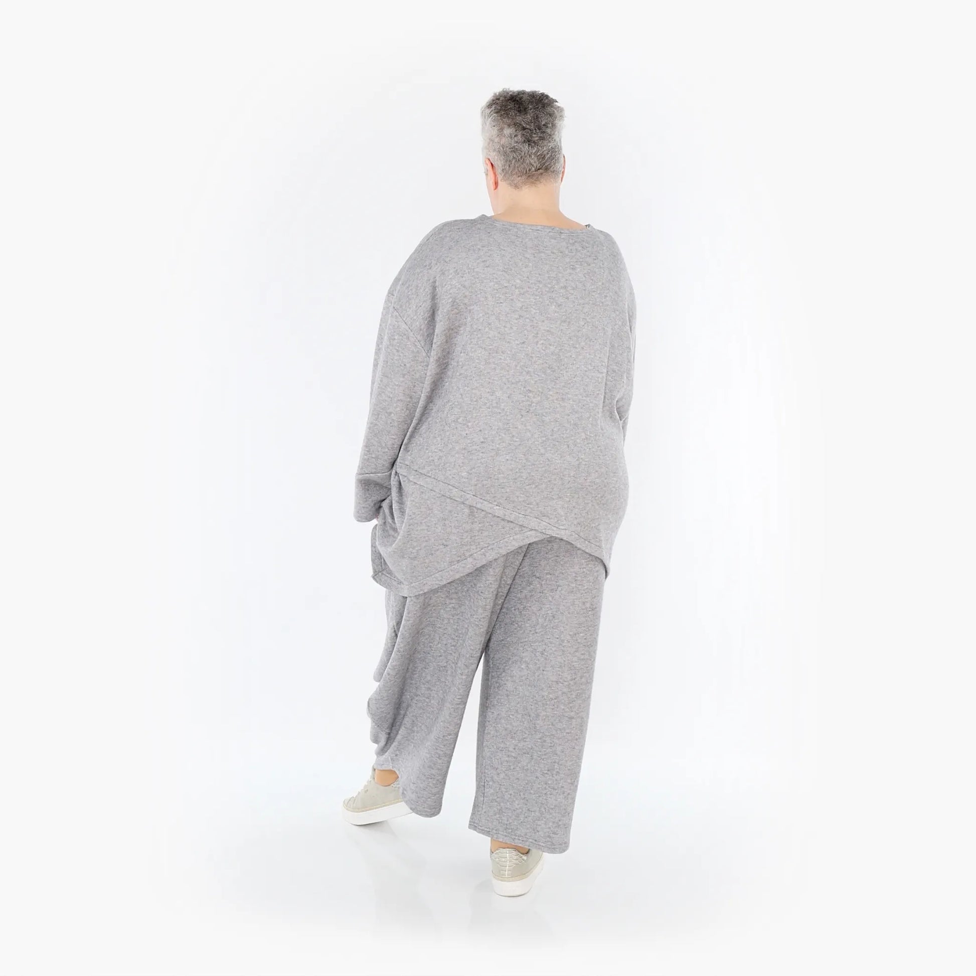 A-Form Bigshirt von AKH Fashion aus Viskose, 1429.07013, Hellgrau, Schick, Modern, Bequem