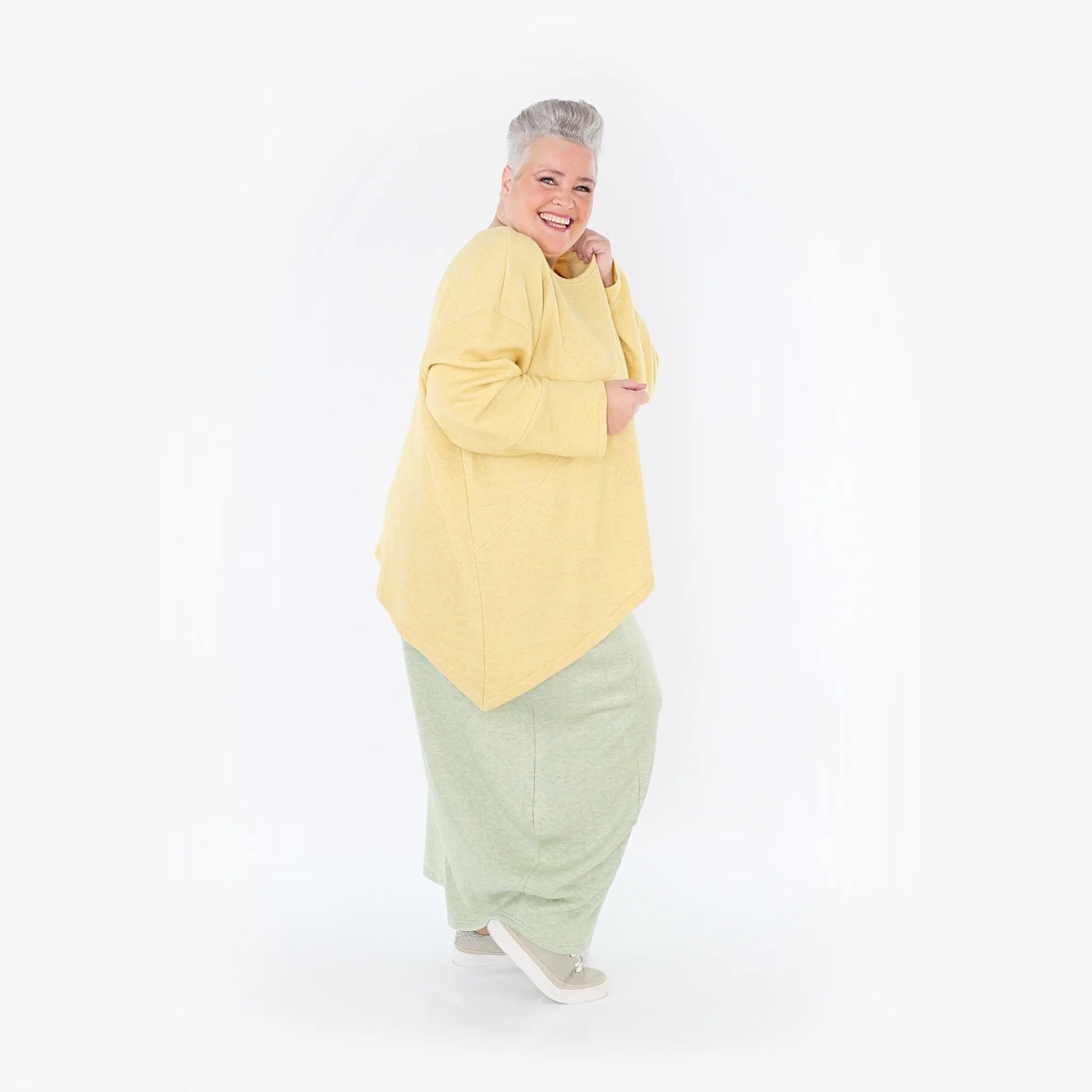 A-Form Bigshirt von AKH Fashion aus Viskose, 1429.07013, LimeGelb, Schick, Modern, Bequem