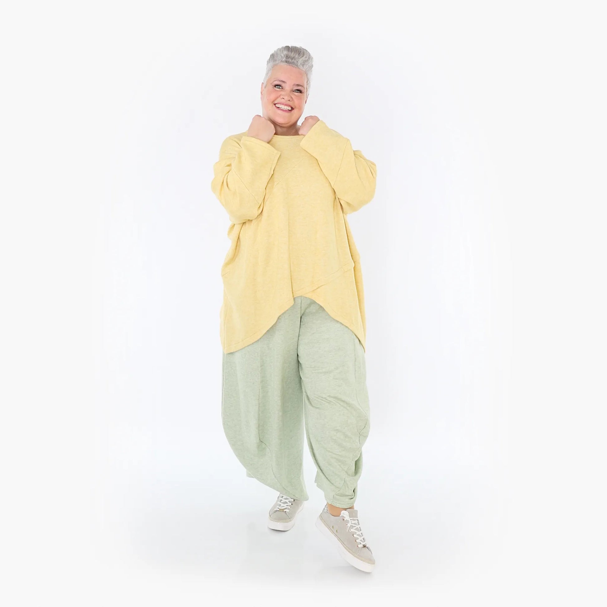 A-Form Bigshirt von AKH Fashion aus Viskose, 1429.07013, LimeGelb, Schick, Modern, Bequem
