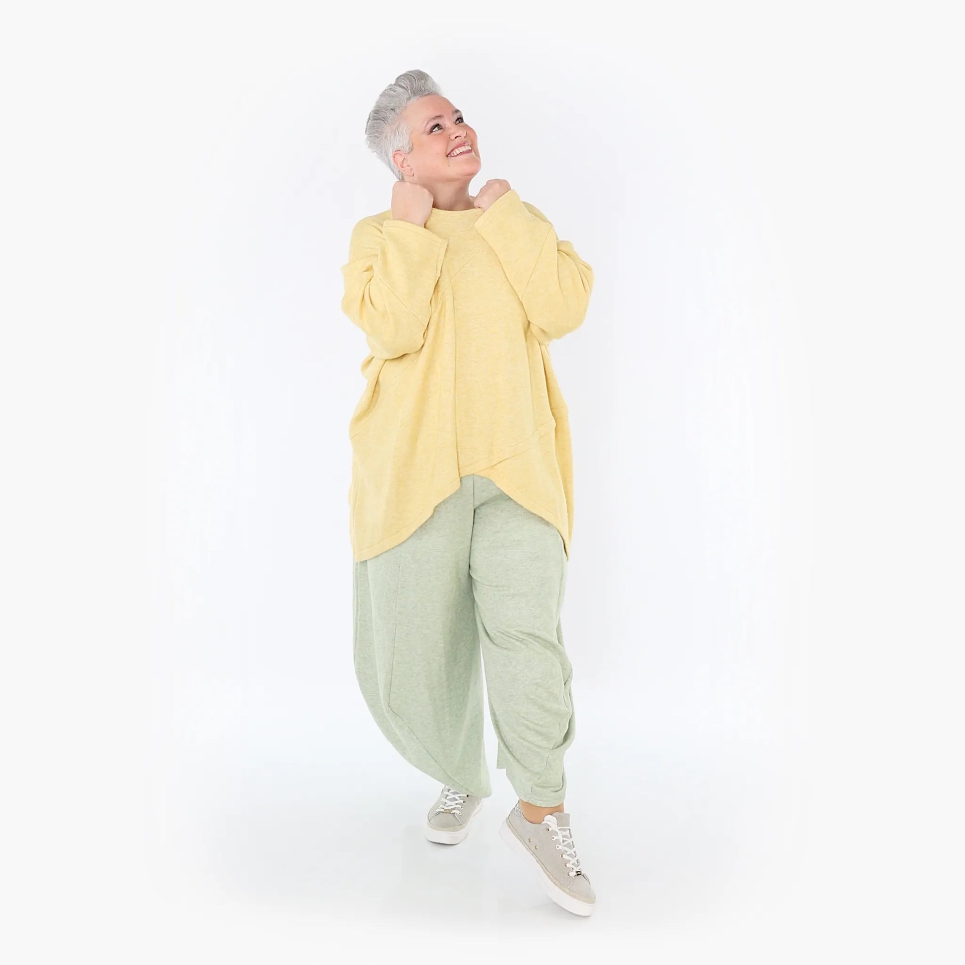 A-Form Bigshirt von AKH Fashion aus Viskose, 1429.07013, LimeGelb, Schick, Modern, Bequem