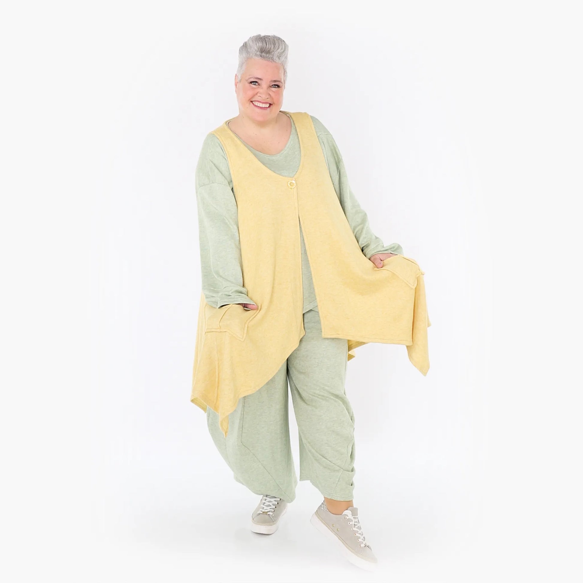 A-Form Weste von AKH Fashion aus Viskose, 1429.00110, LimeGelb, Schick, Modern, Bequem