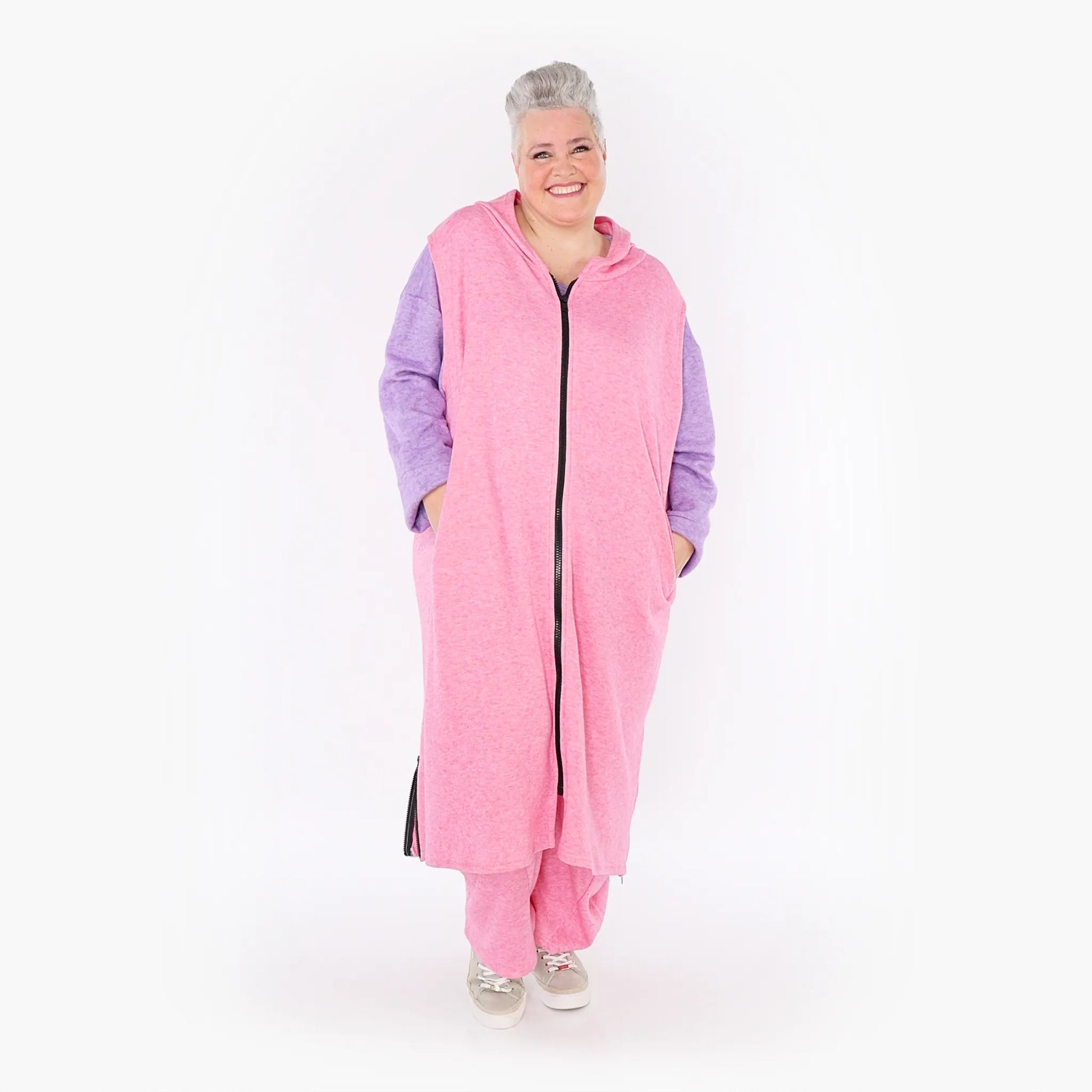AKH Fashion Weste in gerader Form, aus Viskose, 1429.06879, Pink, Schick, Modern, Bequem