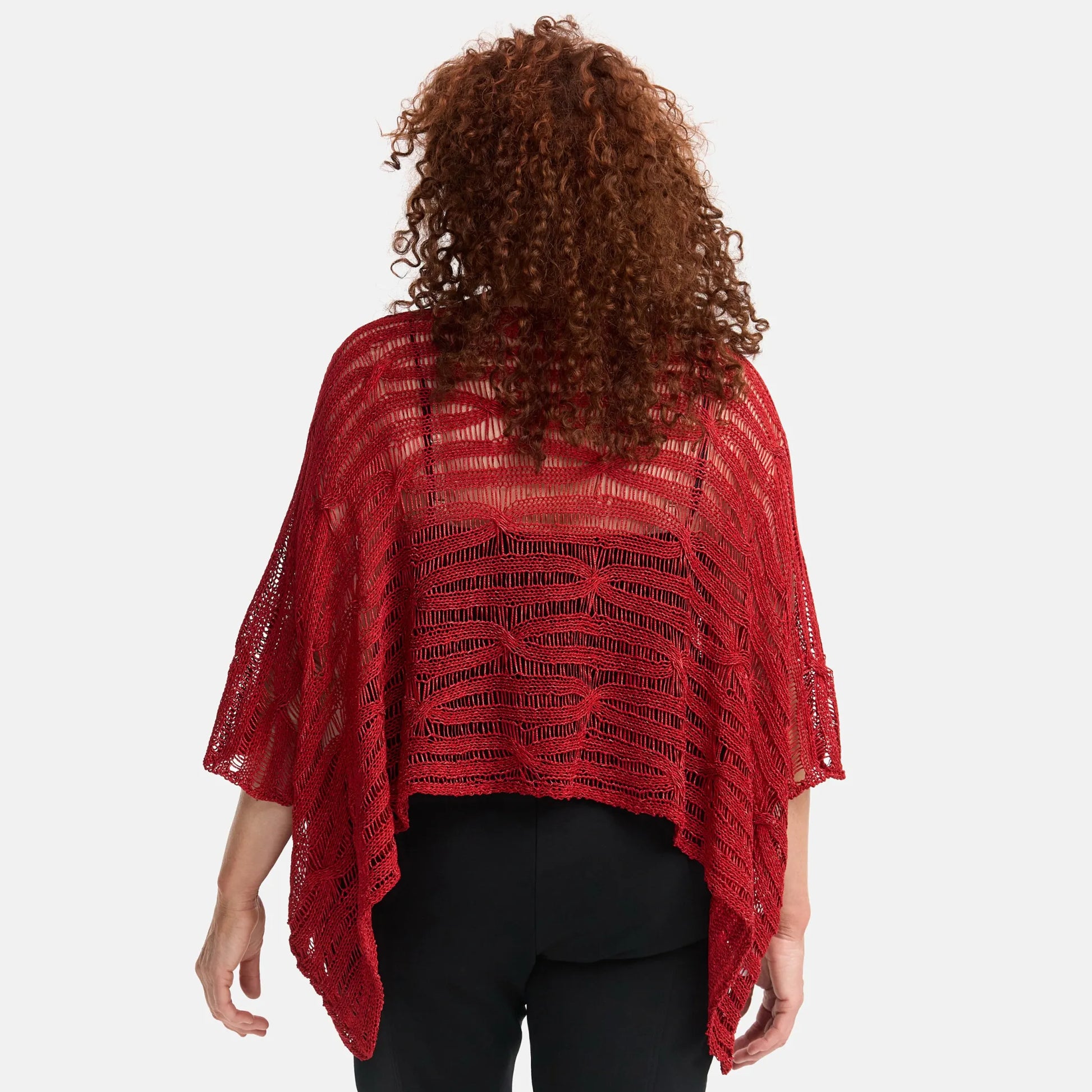 Amandine Pullover in kastiger Form, aus Baumwolle, A2805, Rot, Schick, Modern, Bequem