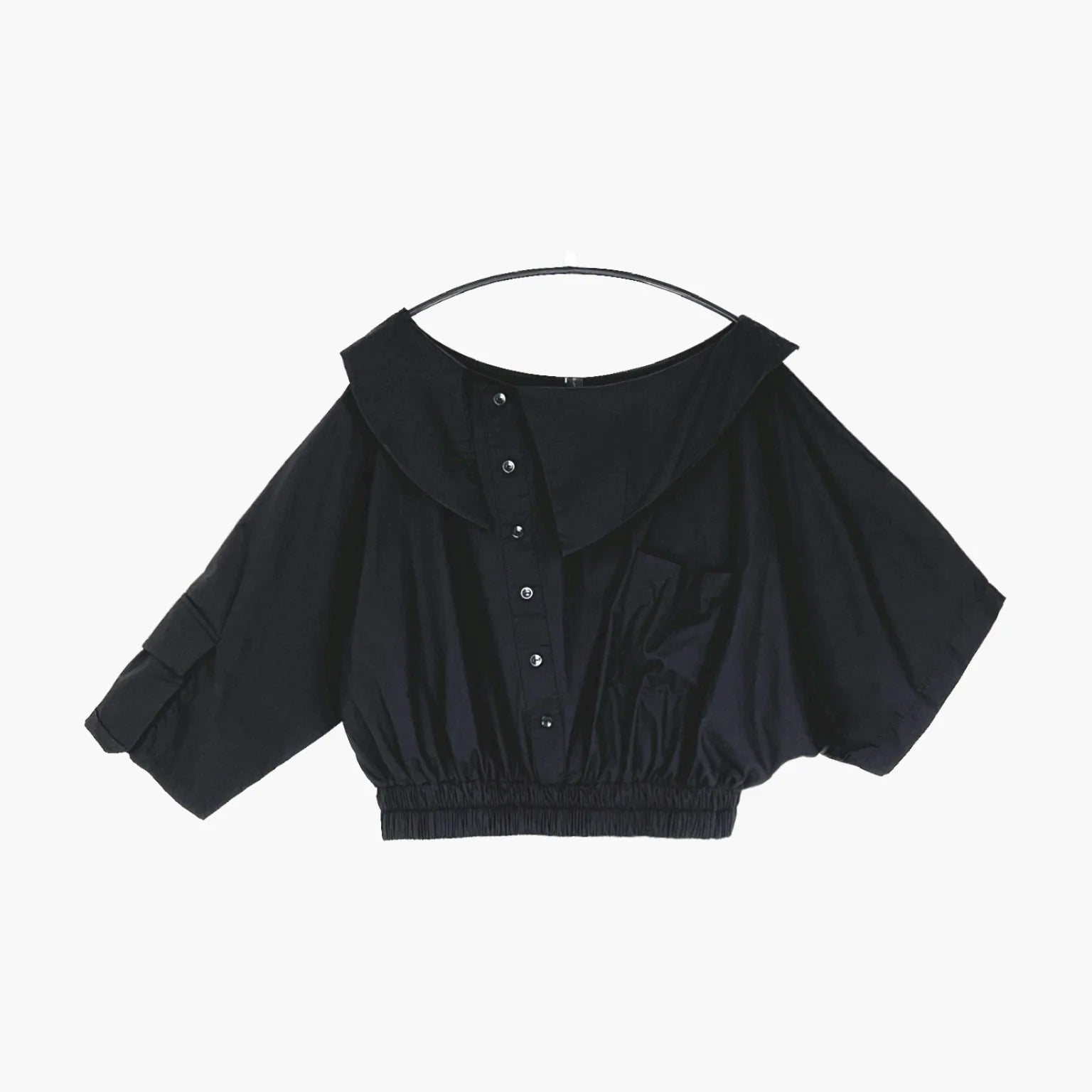 Bluse von H4 Fashion aus Baumwolle, 1808, Schwarz, Schick, Modern, Bequem