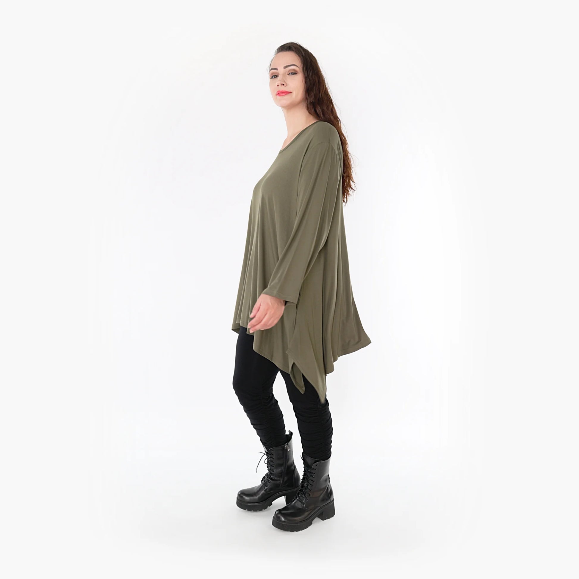 A-Form Shirt von AKH Fashion aus Viskose, 1233.1019L, Olive, Schick, Modern, Bequem