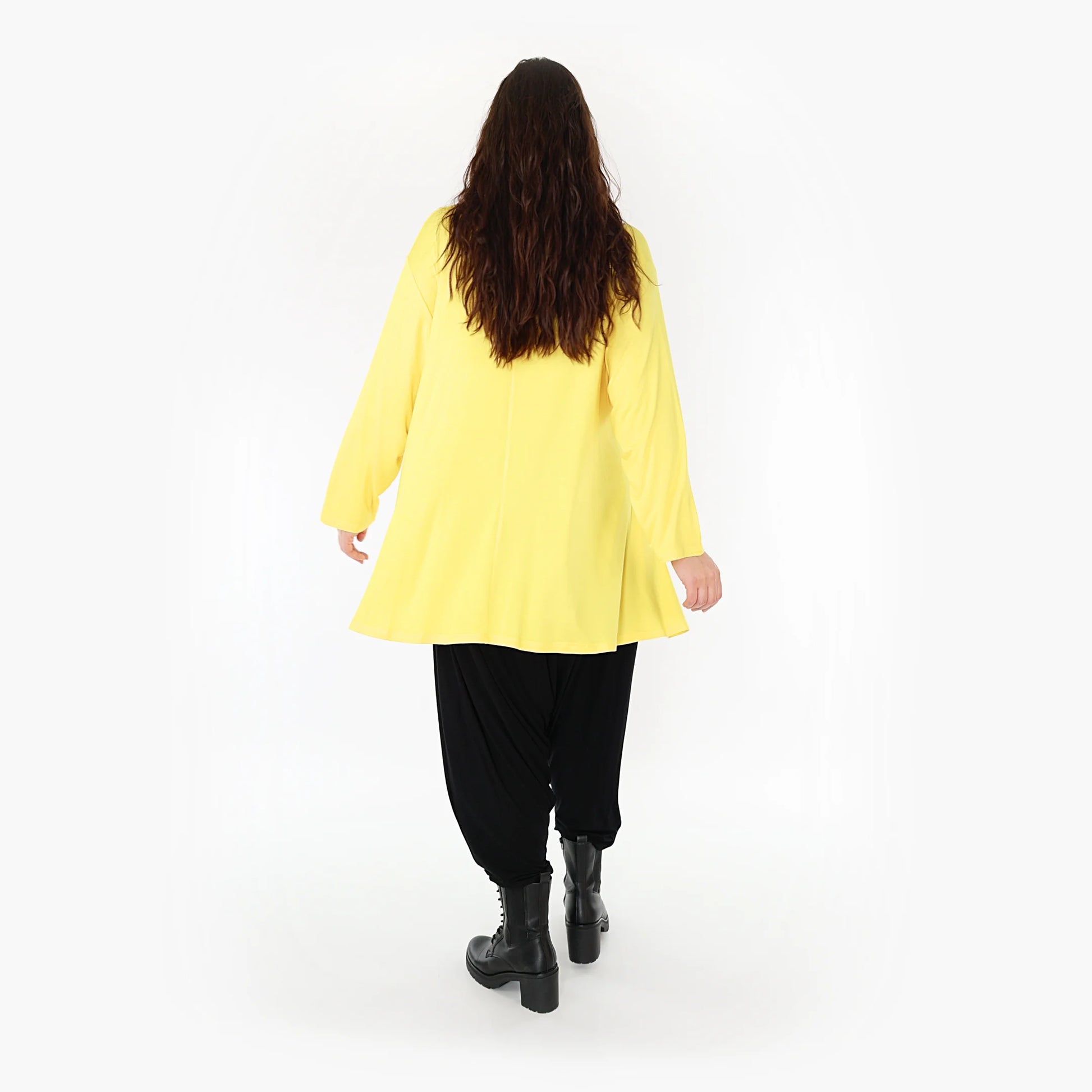 AKH Fashion Shirt in Glocken-Form, aus Viskose, 1233.1892L, Gelb, Schick, Modern, Bequem