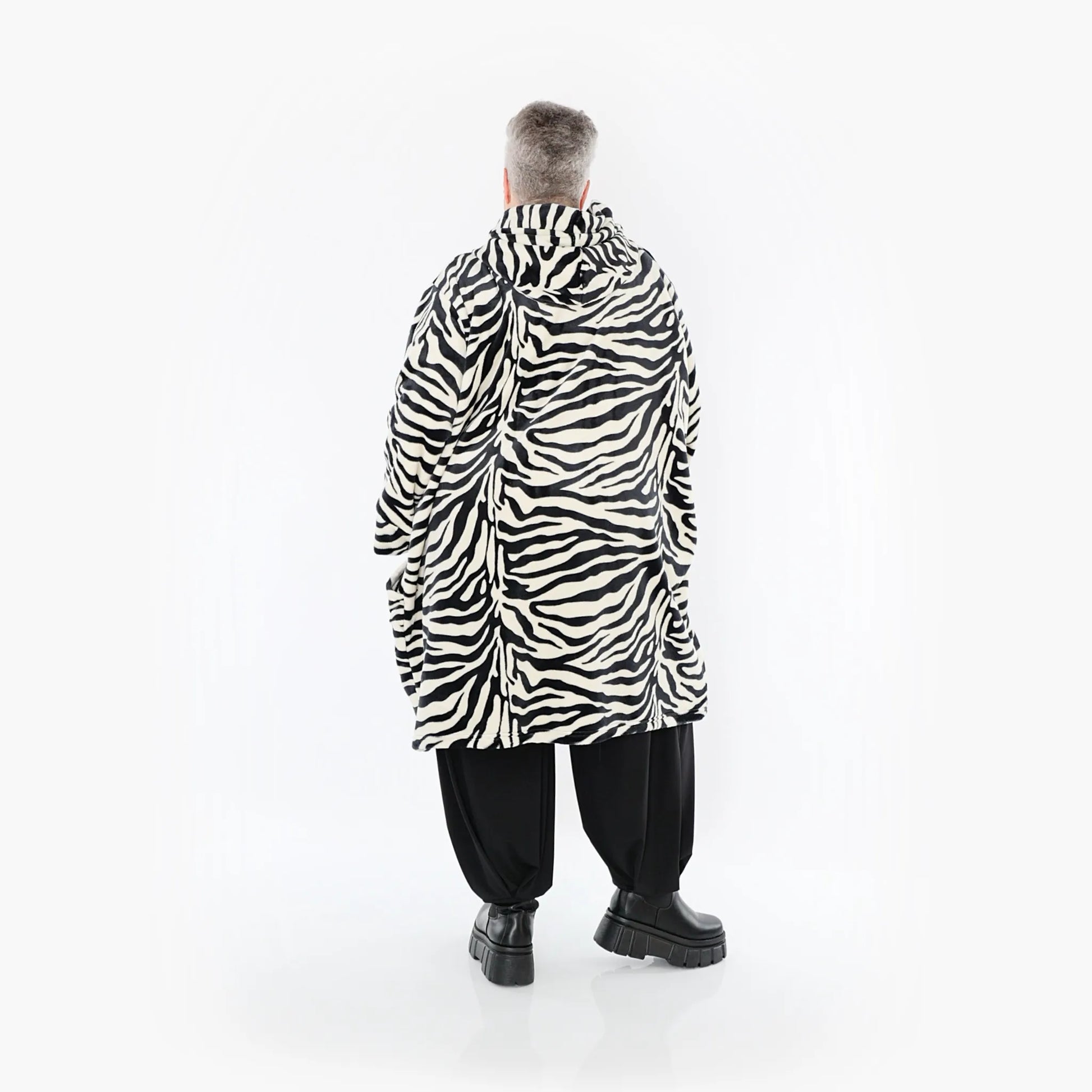 Ballonjacke von AKH Fashion aus Polyester, 1401.06660, Ecru-Schwarz, Zebra, Schick