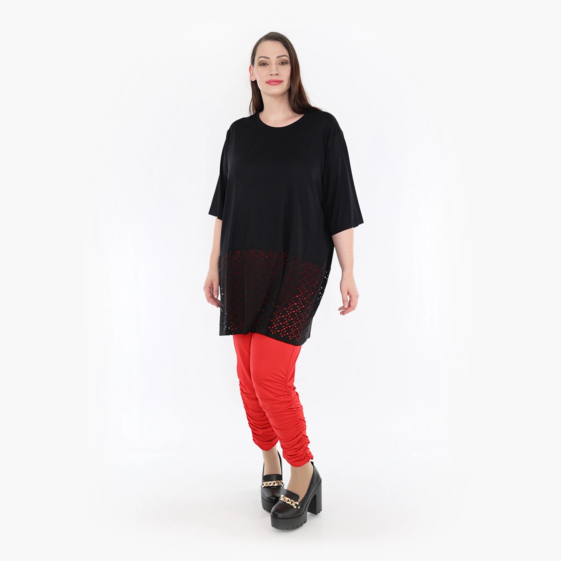 AKH Fashion Shirt in gerader Form, aus Viskose, 1322.06965, Schwarz, Schick, Modern