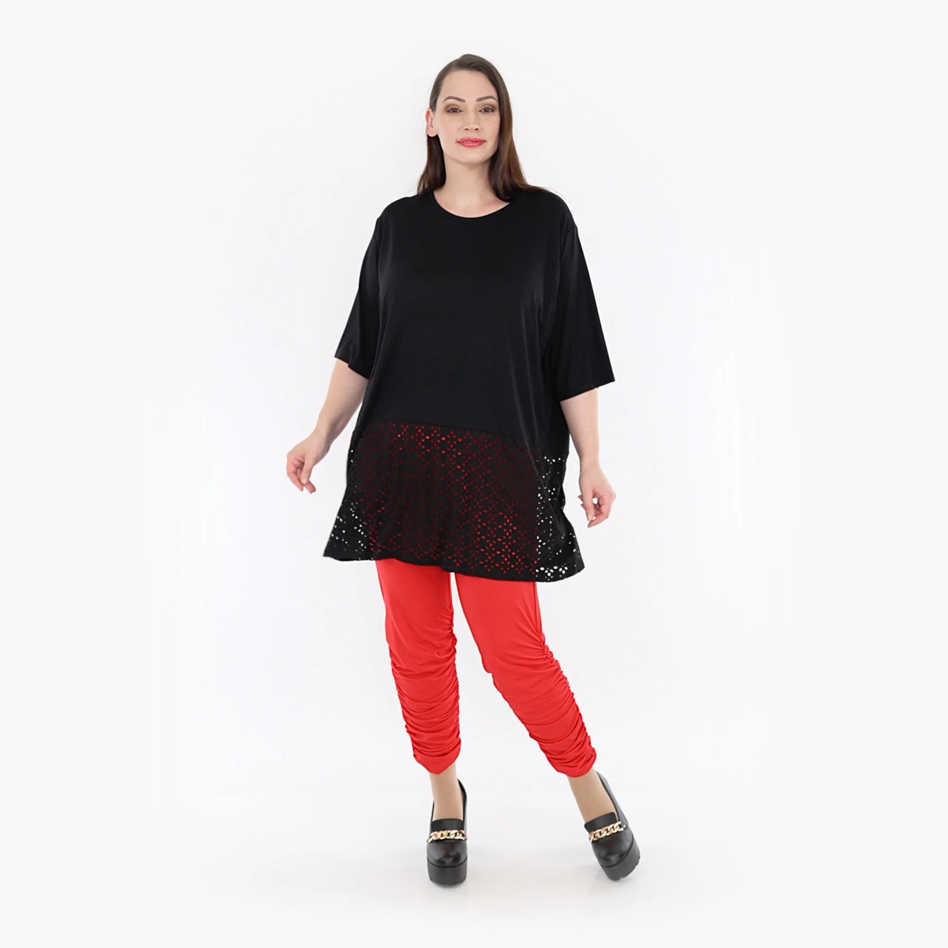 AKH Fashion Shirt in gerader Form, aus Viskose, 1322.06965, Schwarz, Schick, Modern
