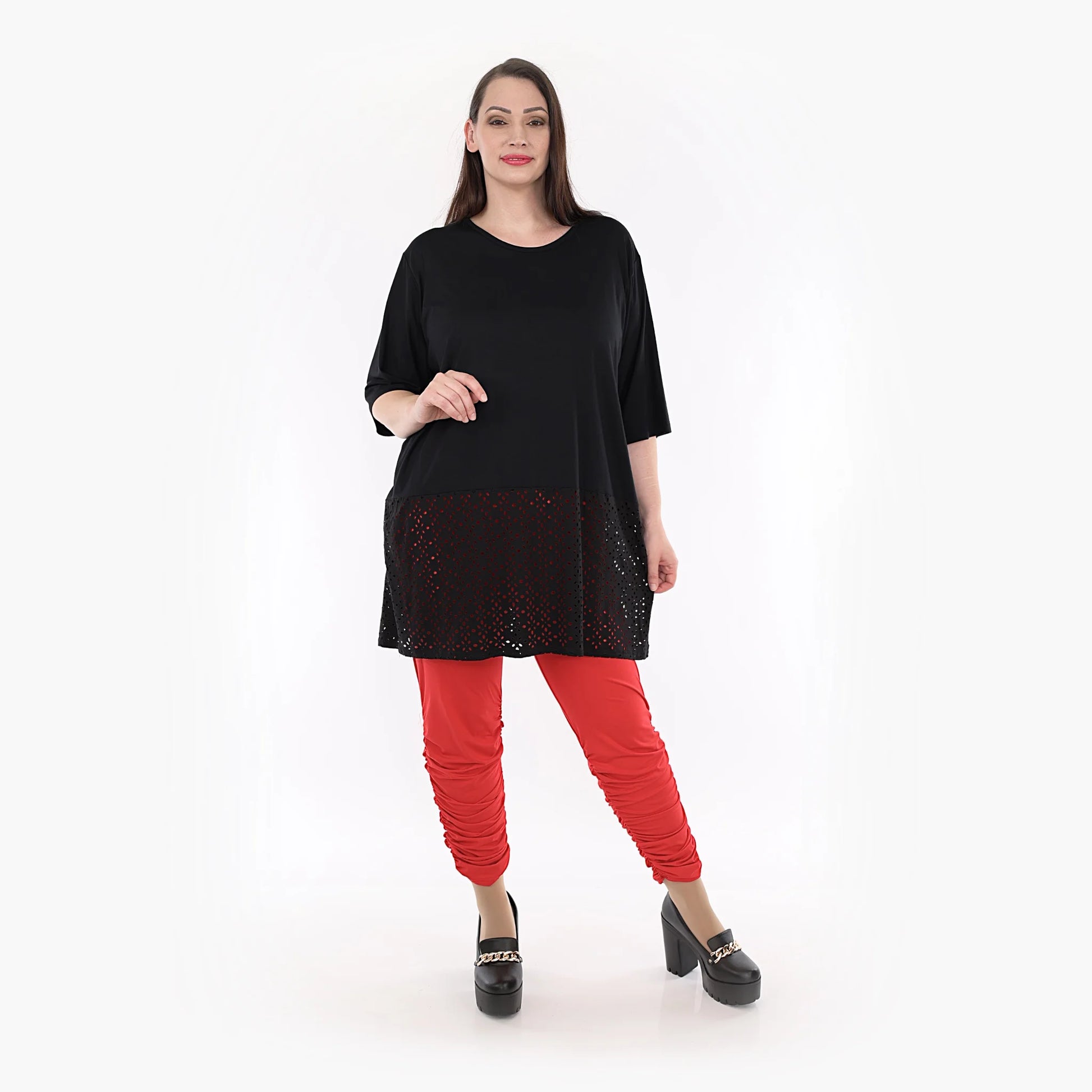 AKH Fashion Shirt in gerader Form, aus Viskose, 1322.06965, Schwarz, Schick, Modern