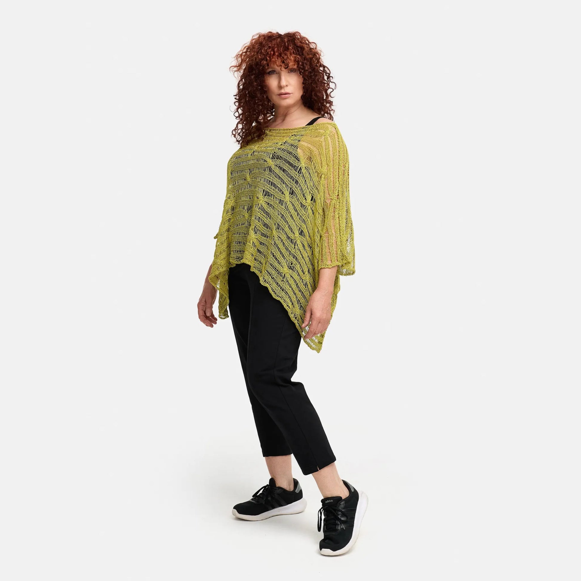 Amandine Pullover in kastiger Form, aus Baumwolle, A2805, Pistaziengrün, Schick, Modern