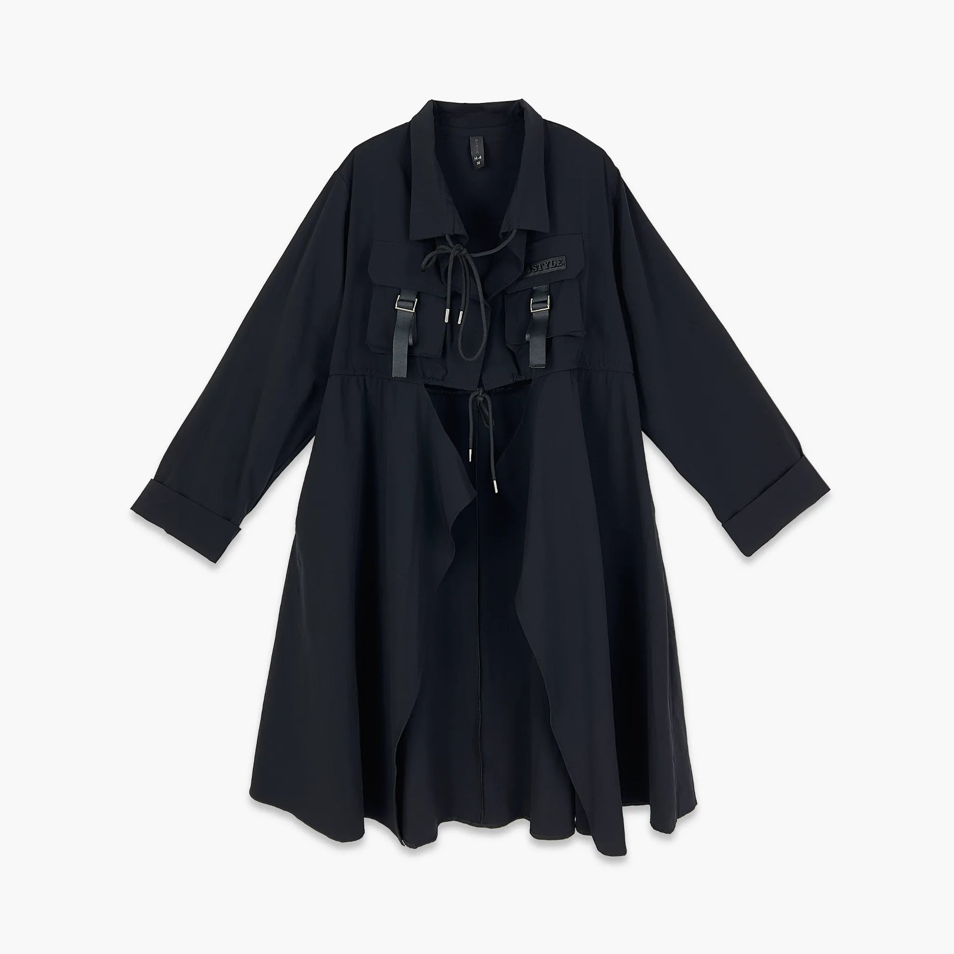 A-Form Mantel von H4 Fashion aus Polyamid, 1880, Schwarz, Schick, Modern, Bequem