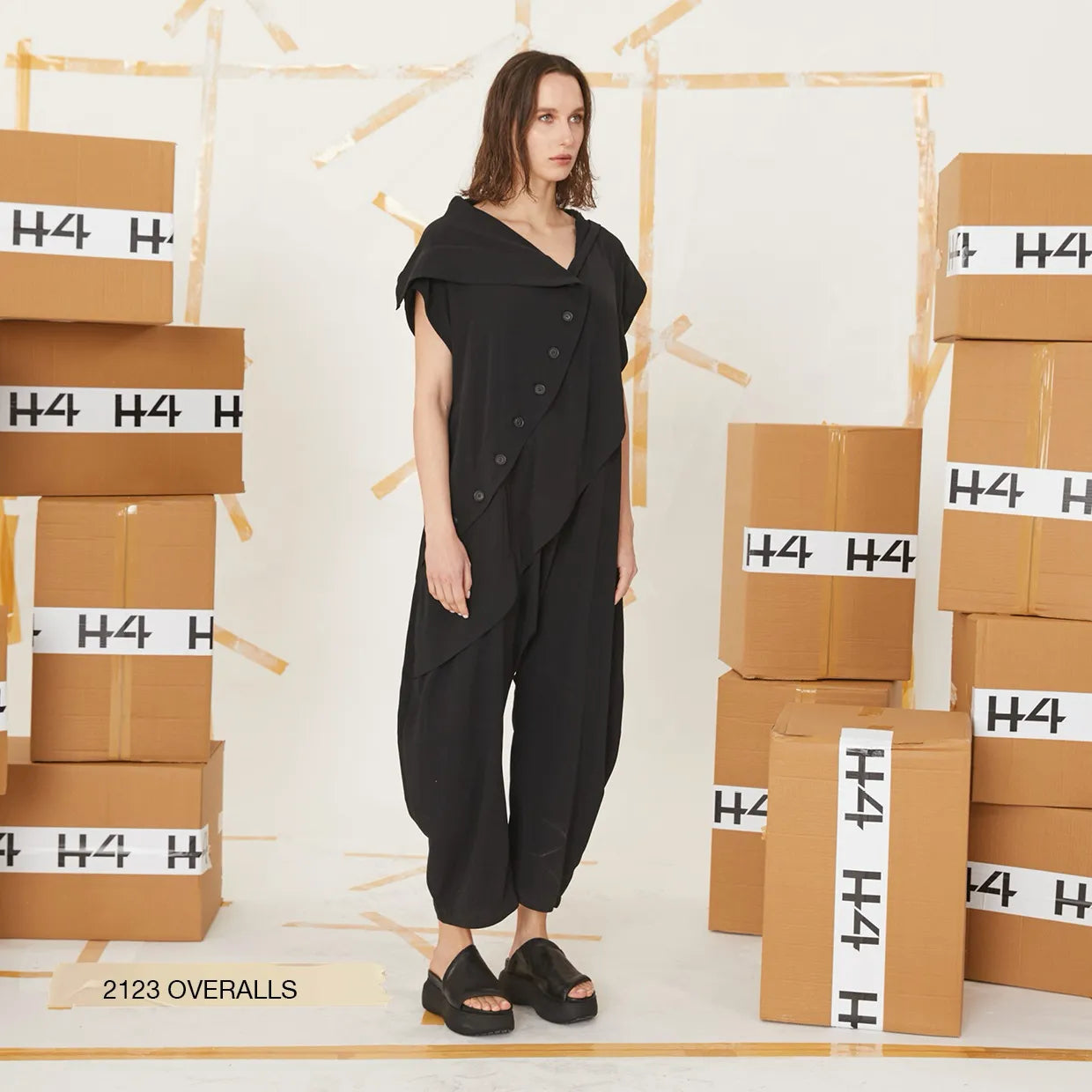 Harem Jumpsuit von H4 Fashion aus Viskose, 2123, Schwarz, Schick, Modern, Bequem