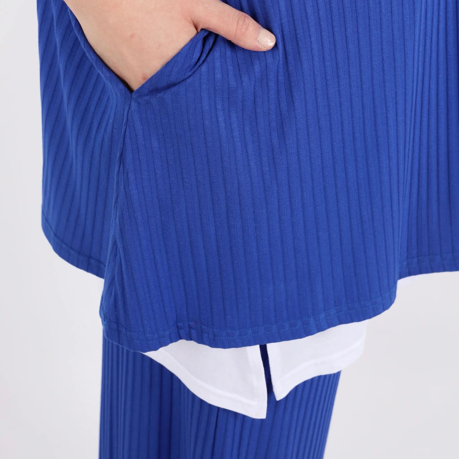 Papita Hose in gerader Form, aus Viskose, 6937, Royal Blue, Schick, Modern, Bequem, Schick