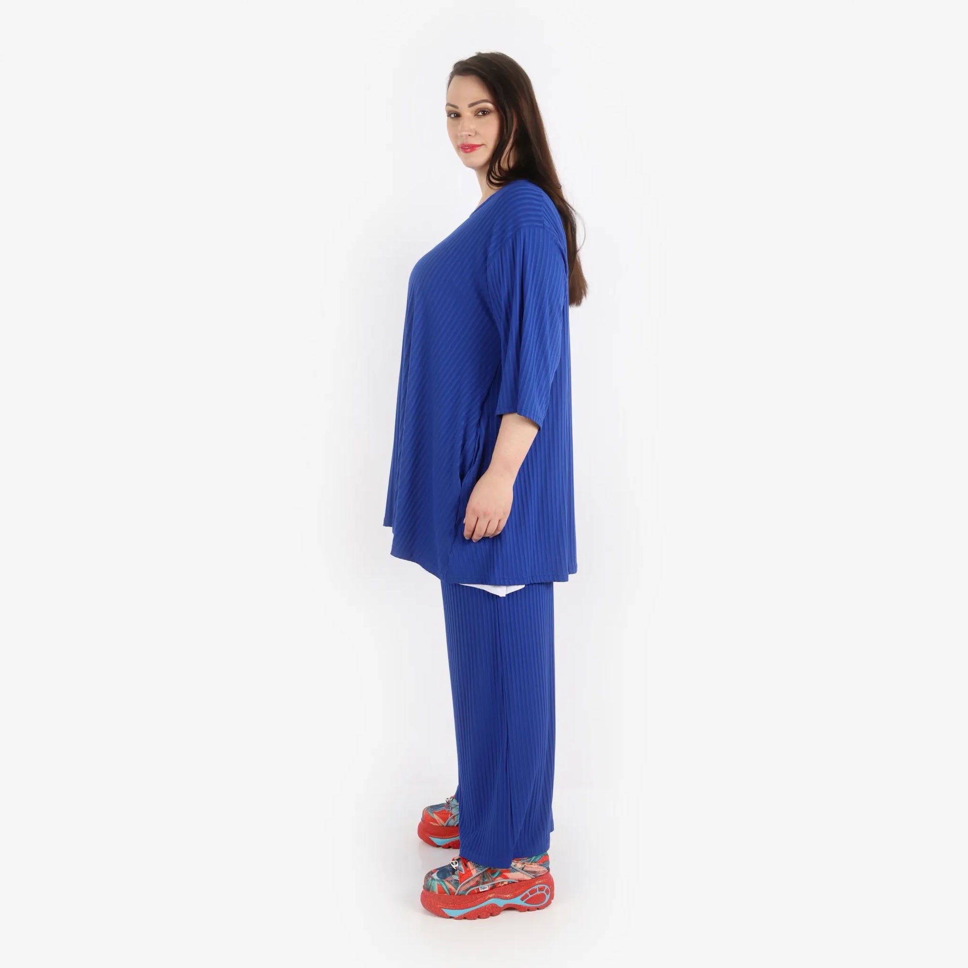 Papita Hose in gerader Form, aus Viskose, 6937, Royal Blue, Schick, Modern, Bequem, Schick