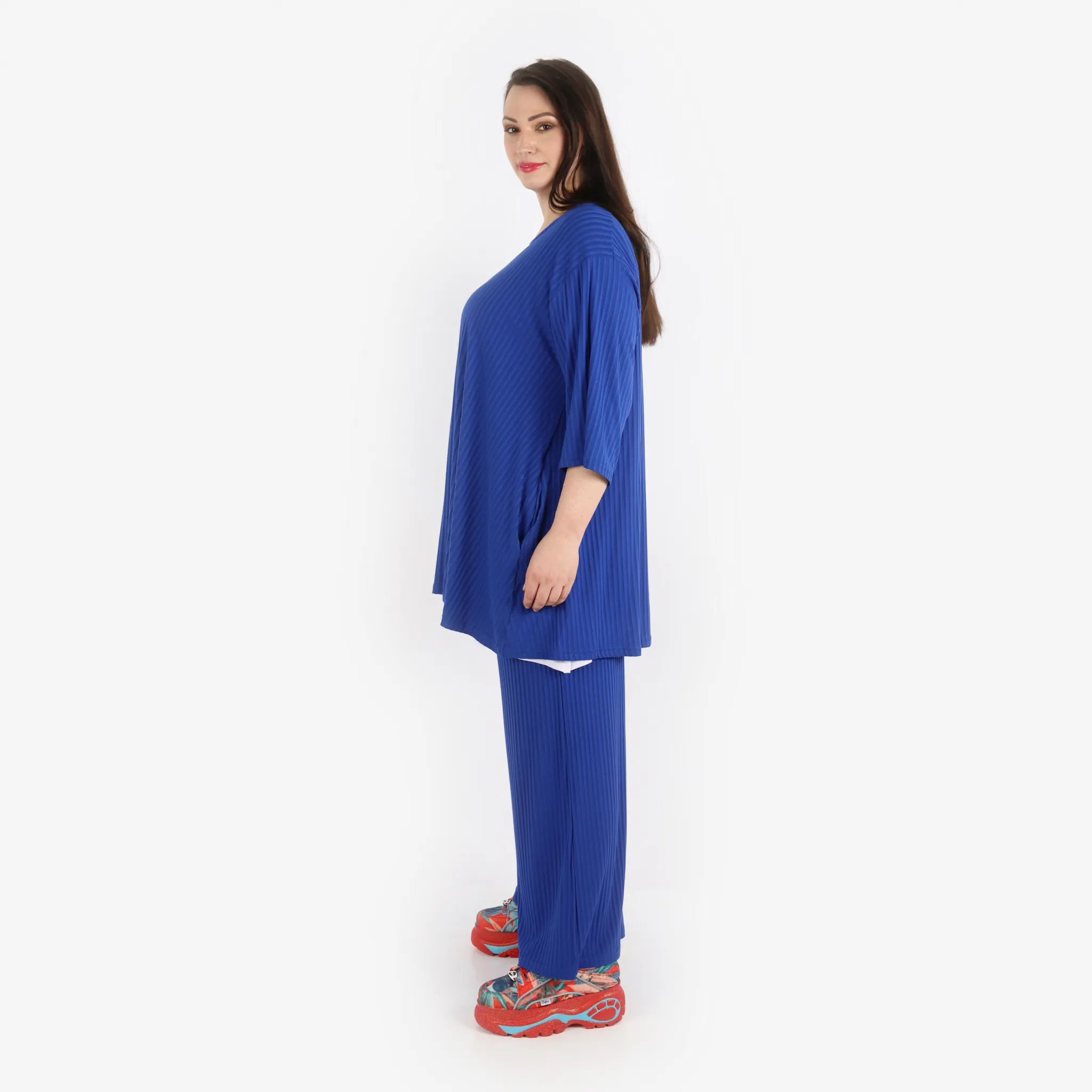Papita Hose in gerader Form, aus Viskose, 6937, Royal Blue, Schick, Modern, Bequem, Schick
