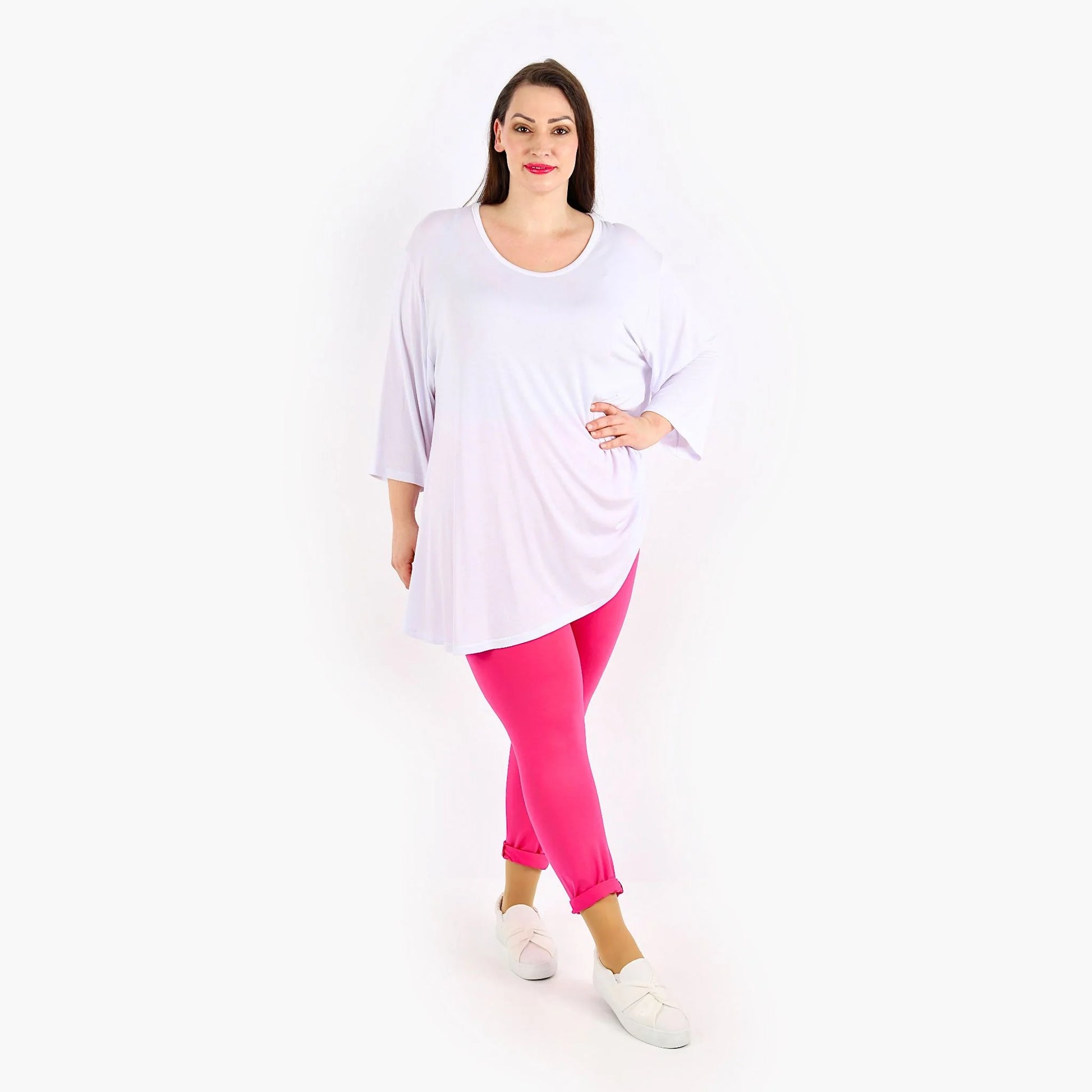 AKH Fashion Leggings in gerader Form, aus Viskose, 1233.0P100, Fuchsia, Schick, Modern