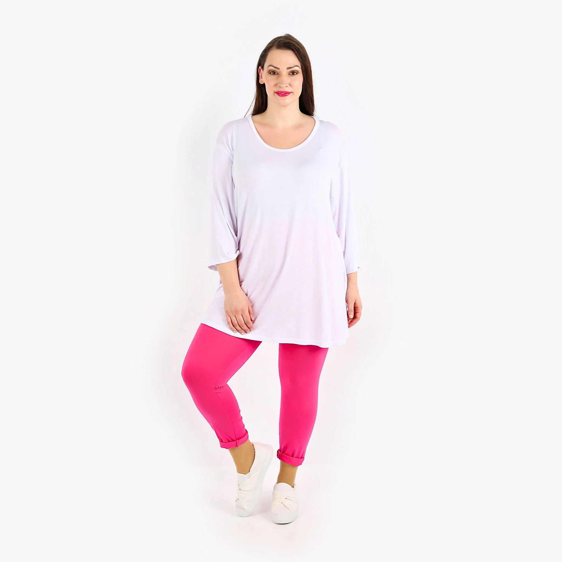 AKH Fashion Leggings in gerader Form, aus Viskose, 1233.0P100, Fuchsia, Schick, Modern