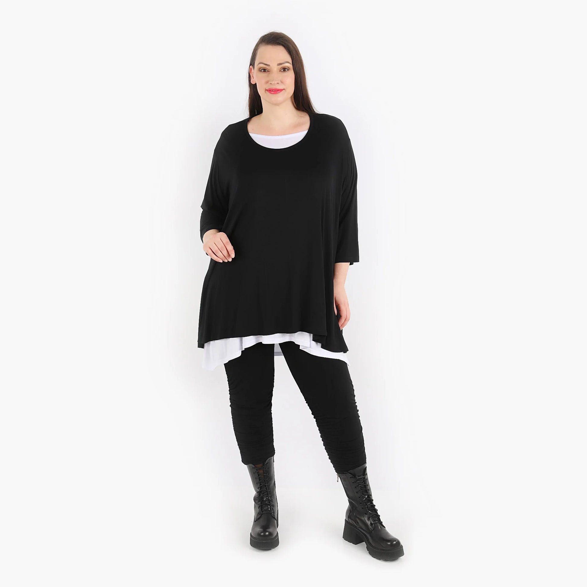 A-Form Shirt von AKH Fashion aus Viskose, 1312.00593, Schwarz, Schick, Modern, Bequem