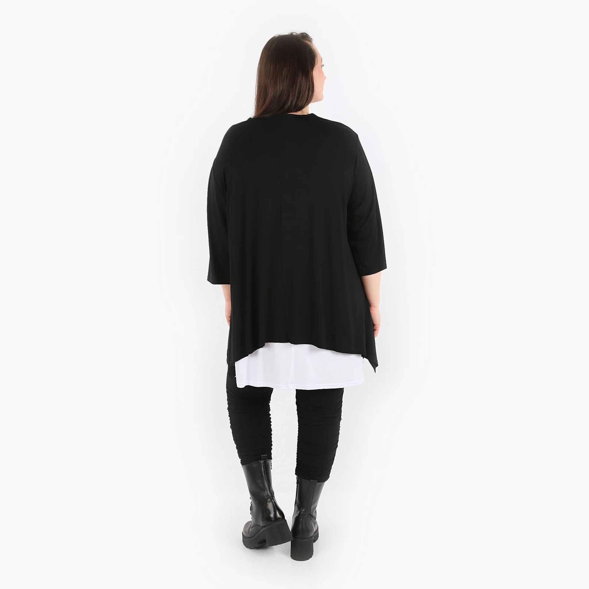 A-Form Shirt von AKH Fashion aus Viskose, 1312.01019, Schwarz, Schick, Modern, Bequem