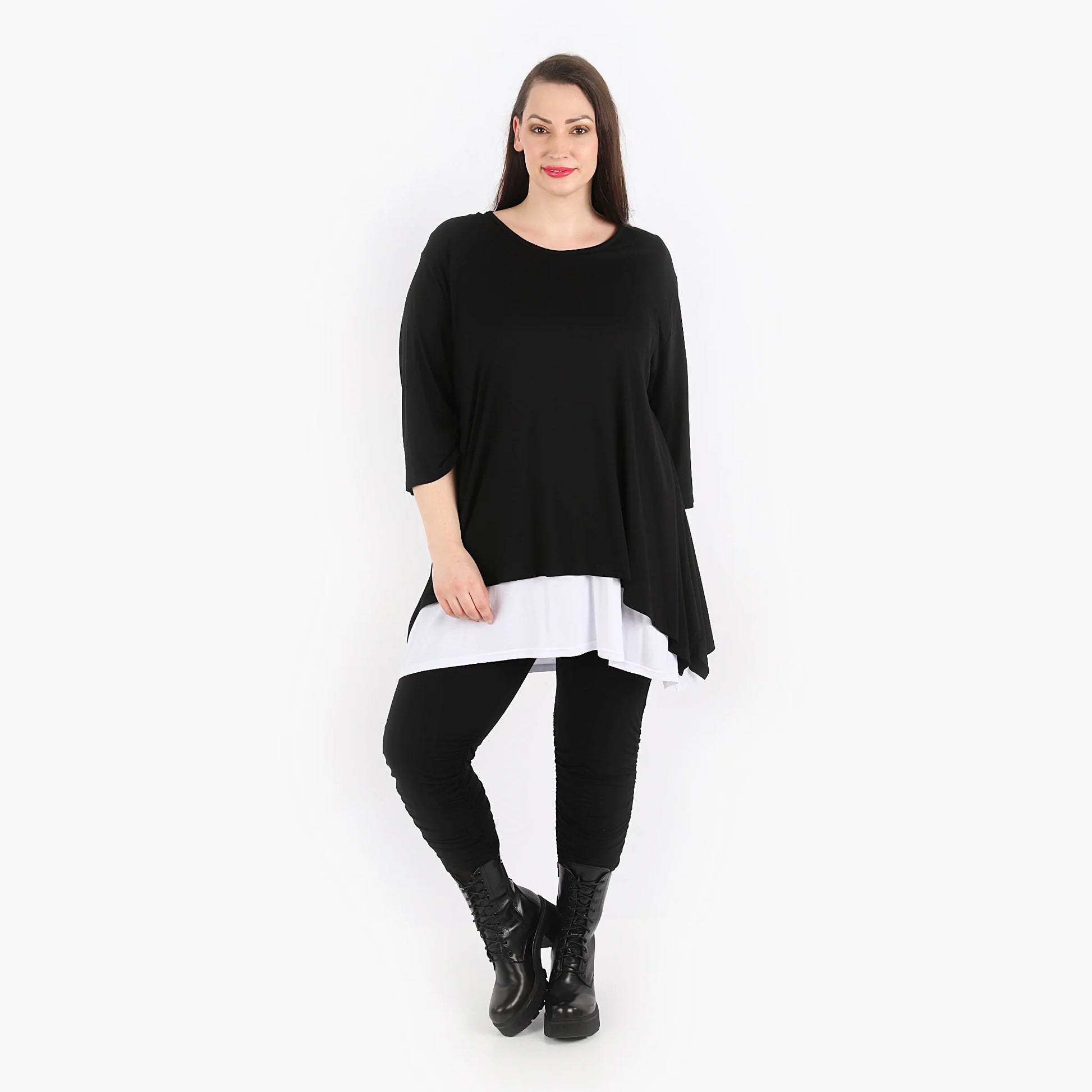 A-Form Shirt von AKH Fashion aus Viskose, 1312.01019, Schwarz, Schick, Modern, Bequem