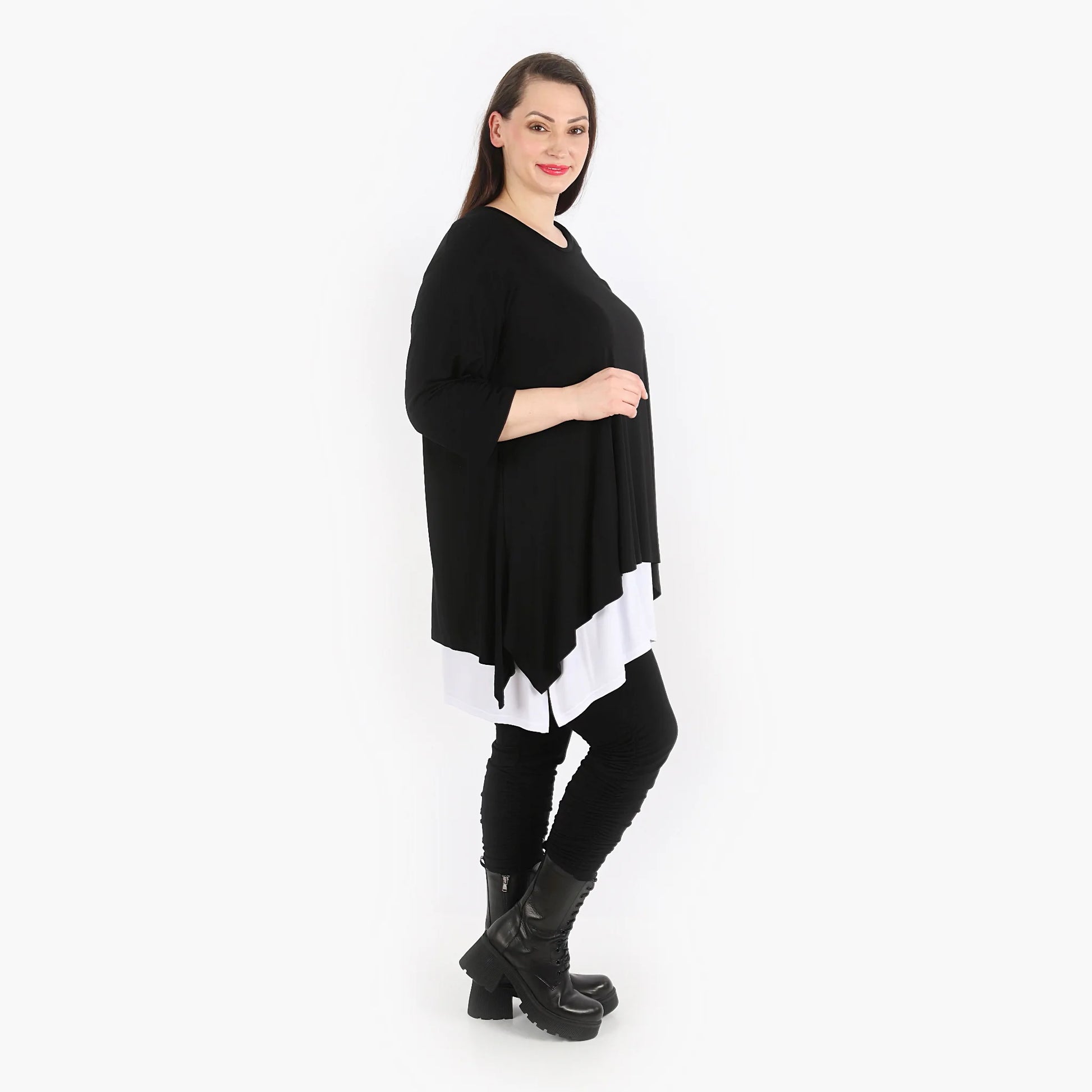 A-Form Shirt von AKH Fashion aus Viskose, 1312.01019, Schwarz, Schick, Modern, Bequem