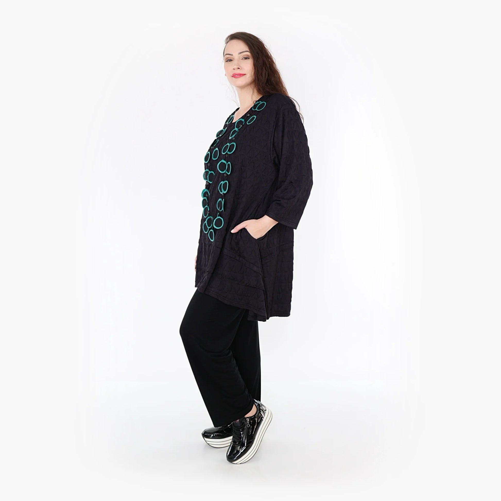 A-Form Shirt von AKH Fashion aus Viskose, 1341.06976, Schwarz, Schick, Modern, Bequem
